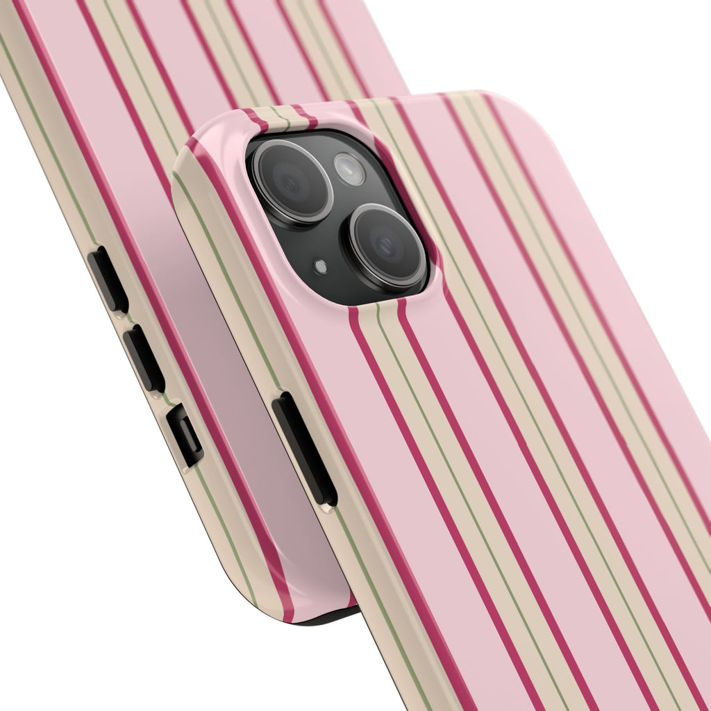 Blush Column | Pink & Burgundy Stripe Tough Phone Case