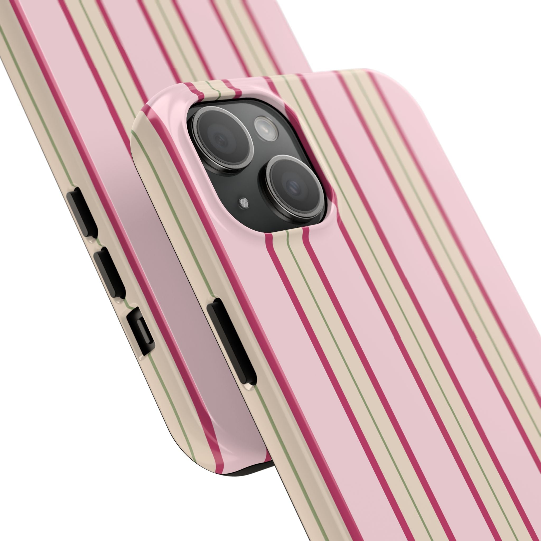Blush Column | Pink & Burgundy Stripe Tough Phone Case