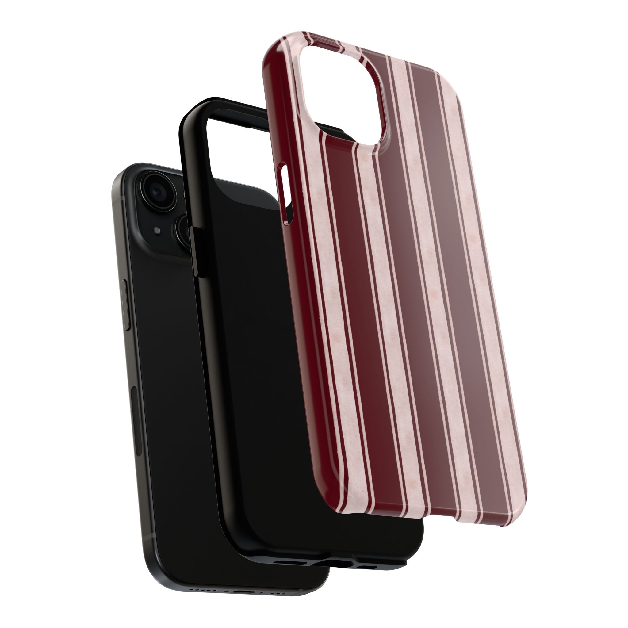 Tailored Line | Burgundy Fine Stripe Phone Case