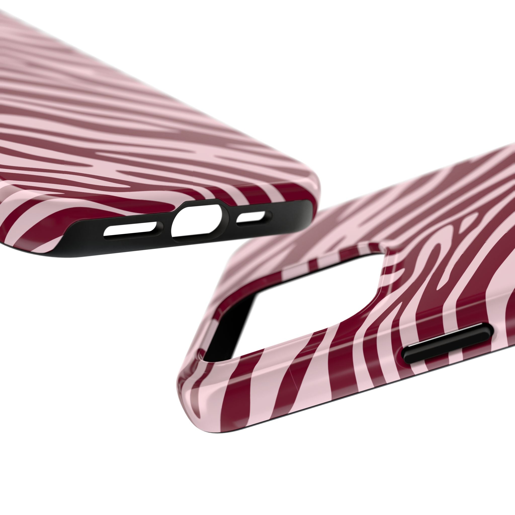 Velvet Zebra | Burgundy Zebra Print Tough Phone Case