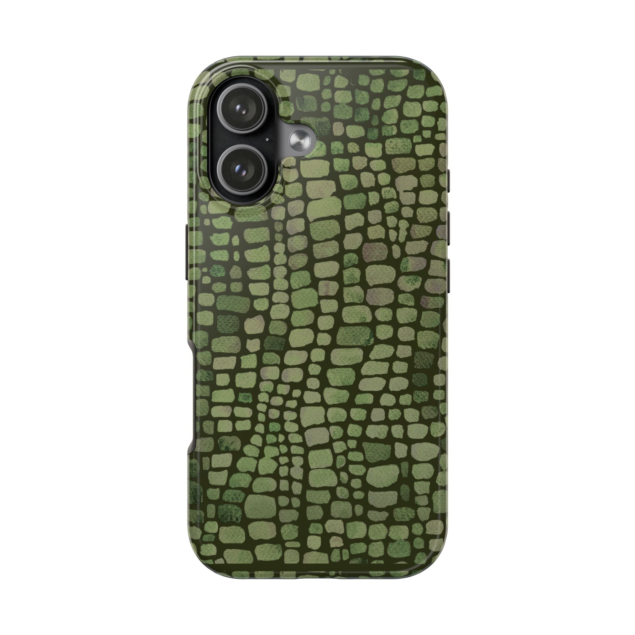 Olive Emboss | Olive & Sage Snakeskin Print Phone Case