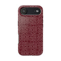 Rhythm & Form | Burgundy Wavy Grid Phone Case