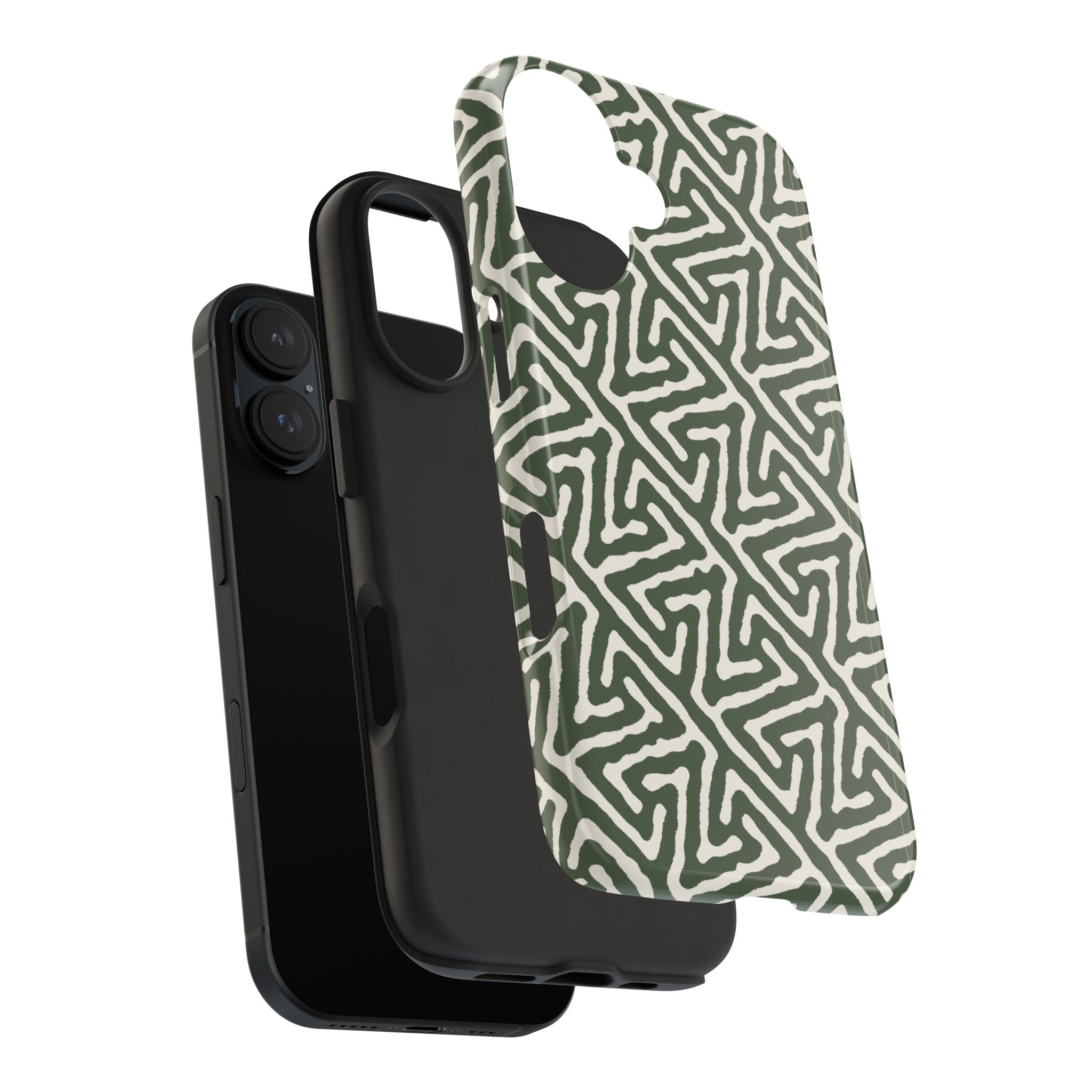 Olive Maze | Sage Geometric Line Phone Case