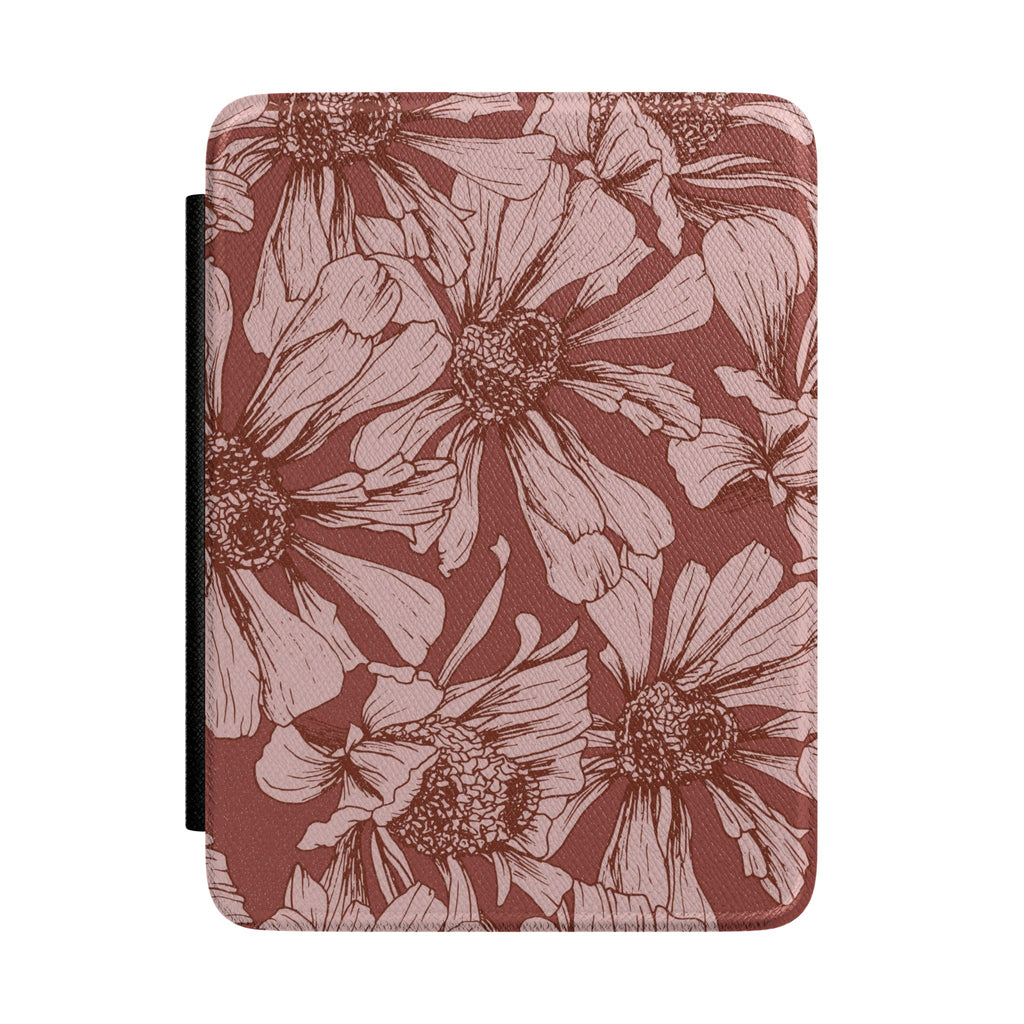 Pressed Bloom | Mocha Floral Sketch Kindle Case
