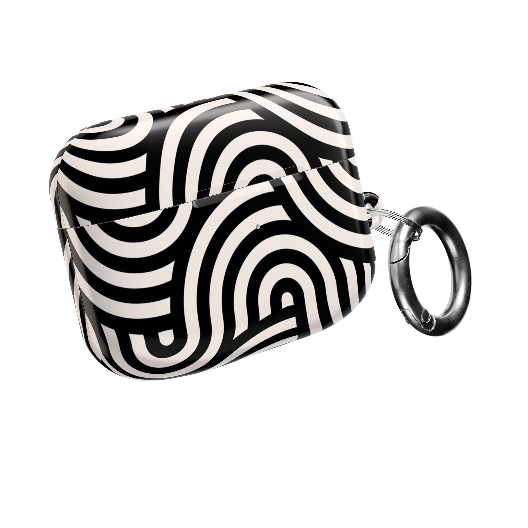 Noir Wave | Black & Cream Retro Curve AirPods Case