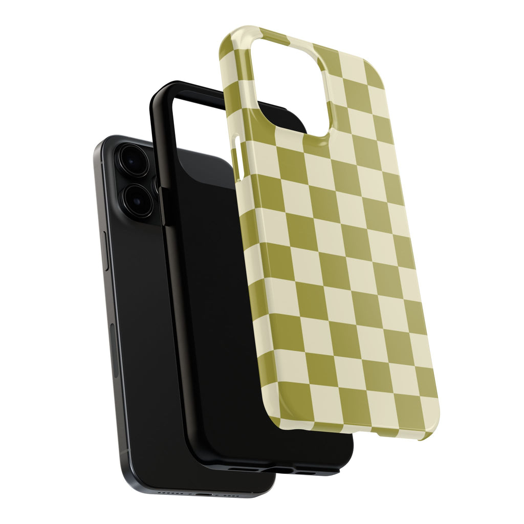 Maroon & Blush Striped Tough Phone Case — Durable Protective iPhone Cover