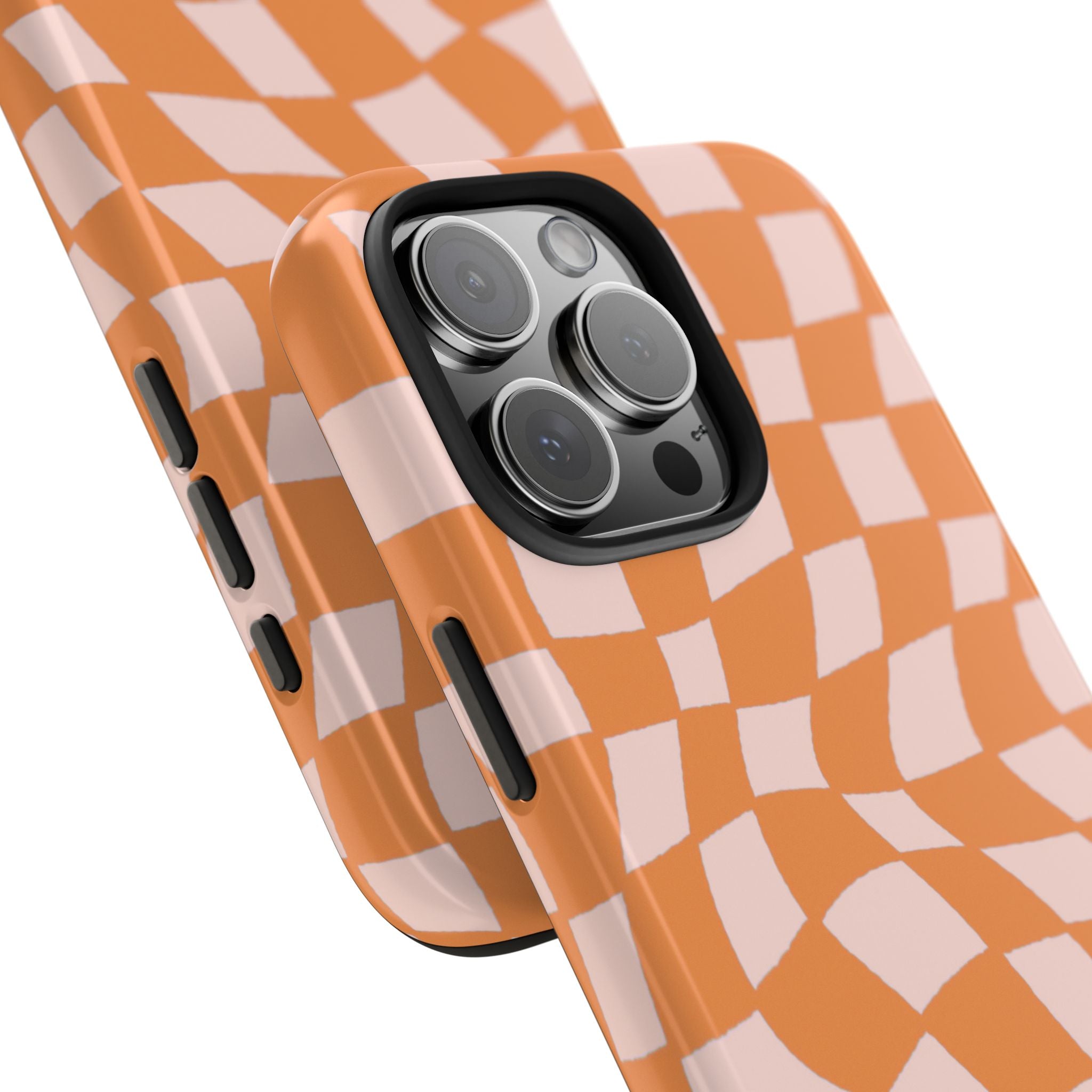Warped Summer | Orange Wavy Checker Phone Case