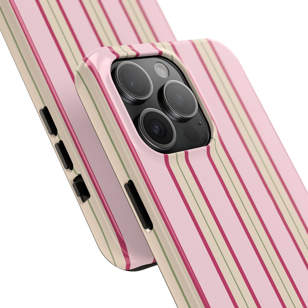 Blush Column | Pink & Burgundy Stripe Tough Phone Case