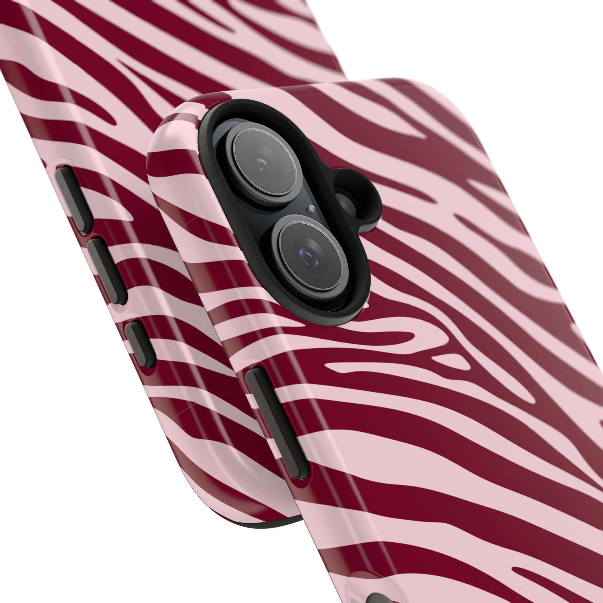 Velvet Zebra | Burgundy Zebra Print Tough Phone Case