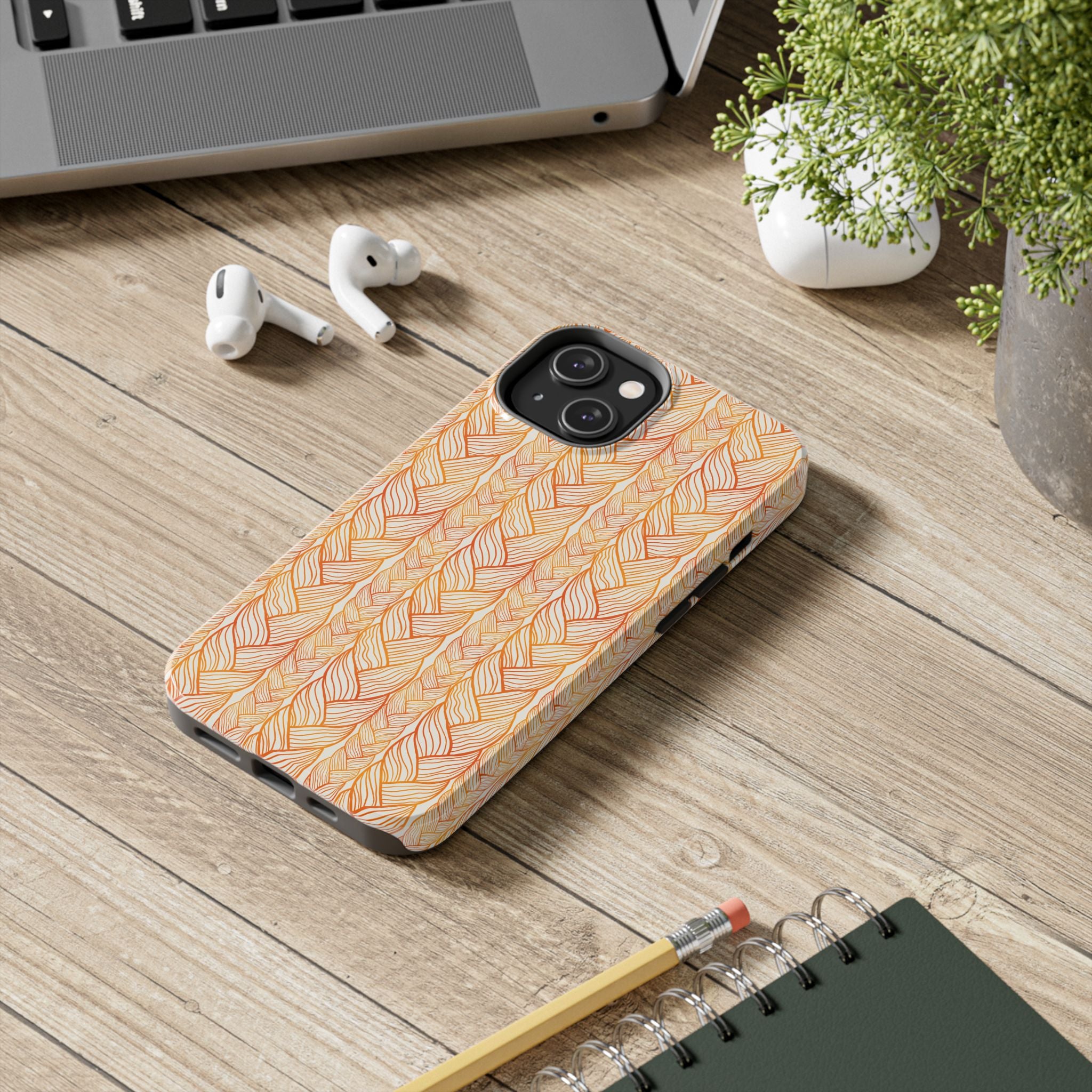 Golden Braid | Orange Braided Line Tough Phone Case