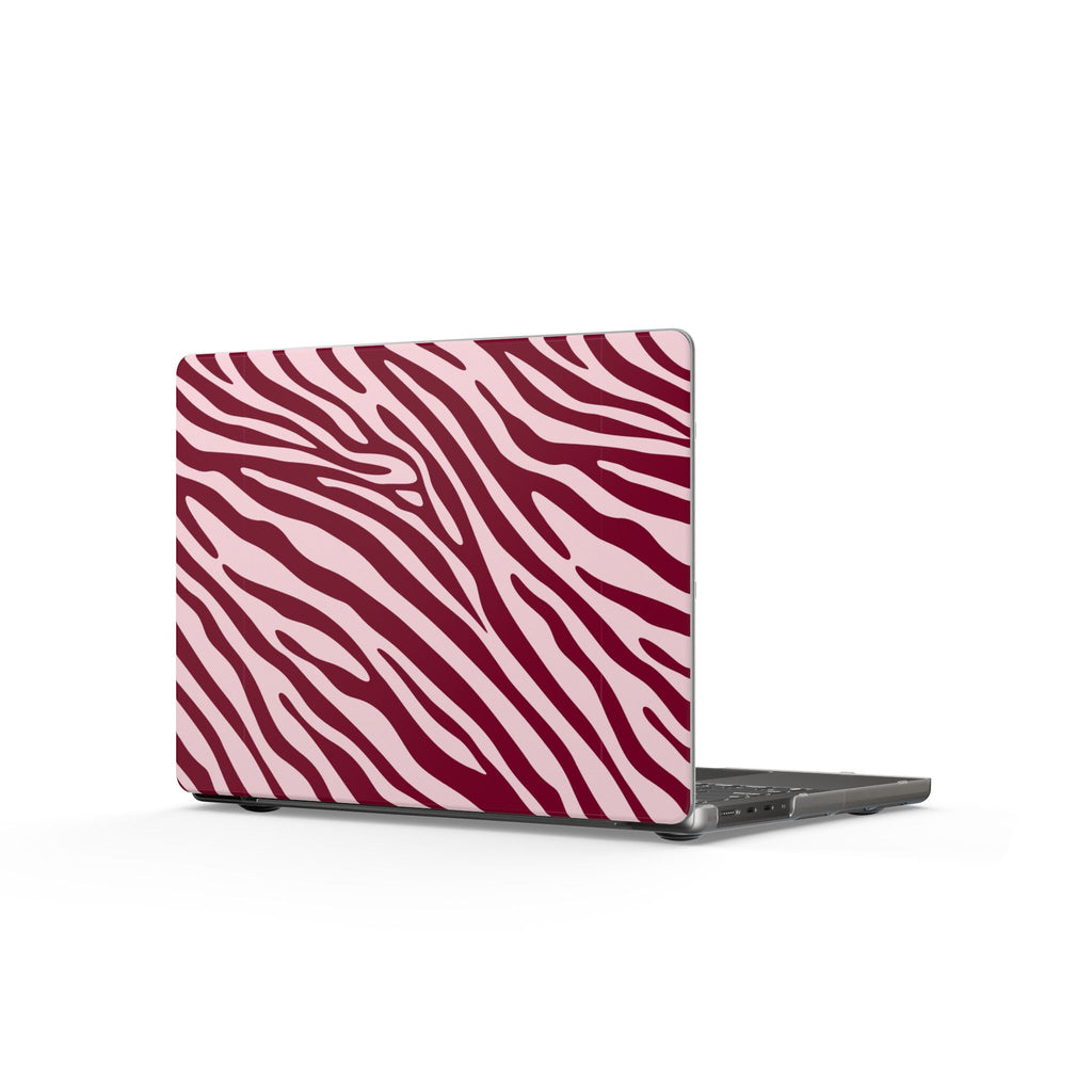 Velvet Zebra | Burgundy Zebra Print Laptop Sleeve