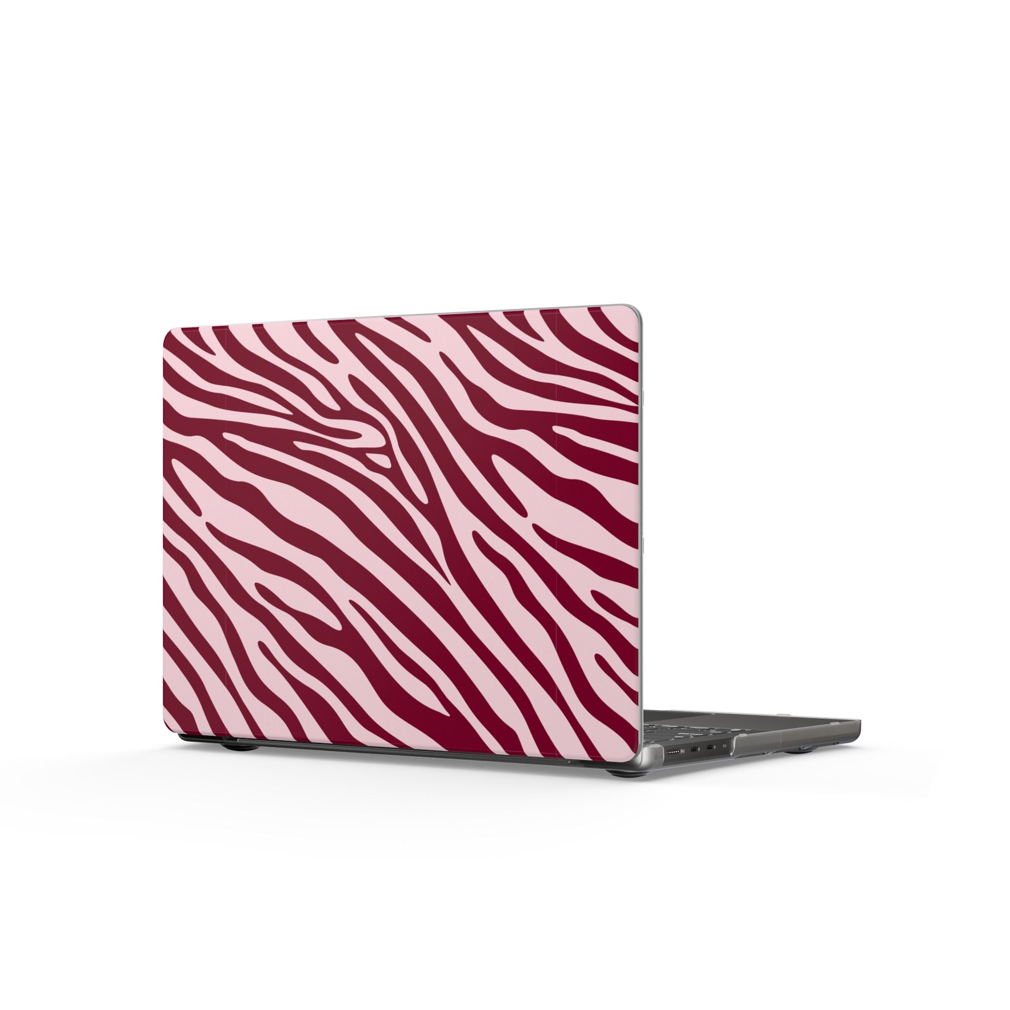 Velvet Zebra | Burgundy Zebra Print Laptop Sleeve