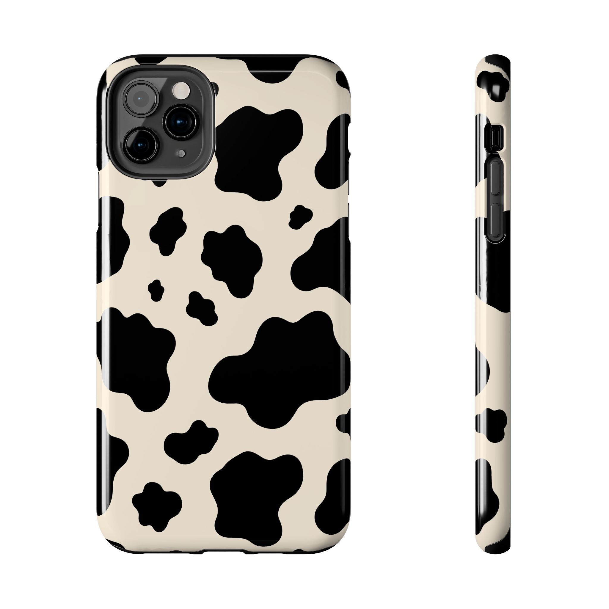 Cream Cow | Black & Cream Cow Print Phone Case