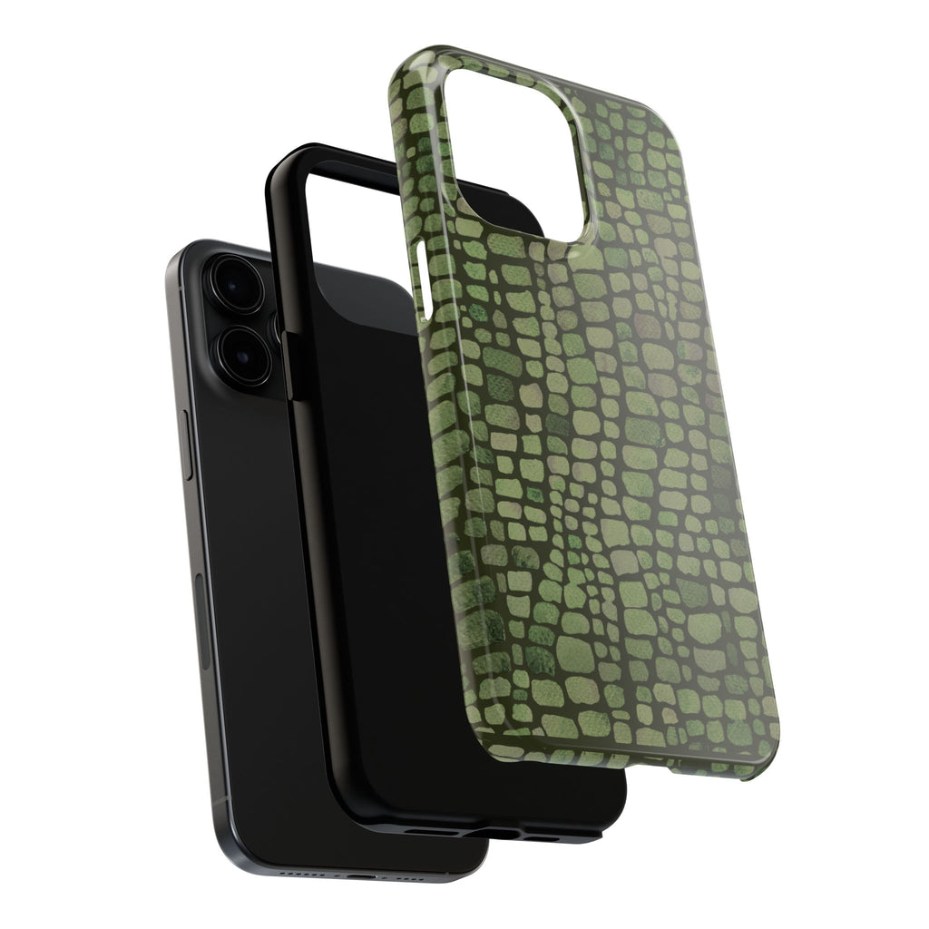 Olive Emboss | Olive & Sage Snakeskin Print Phone Case