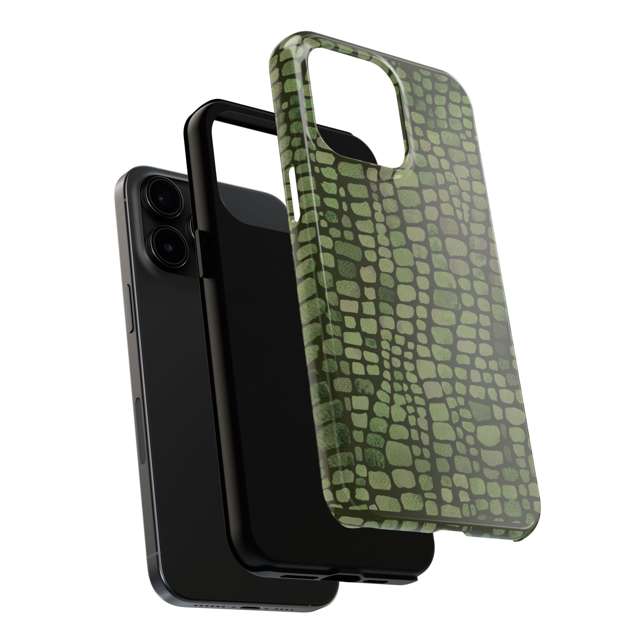 Olive Emboss | Olive & Sage Snakeskin Print Phone Case