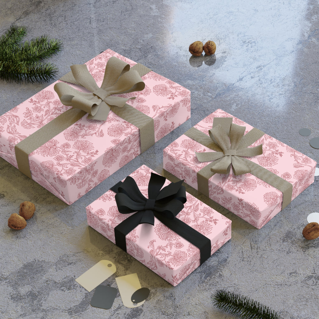 Pink Radiance | Blush Floral Print Wrapping Paper