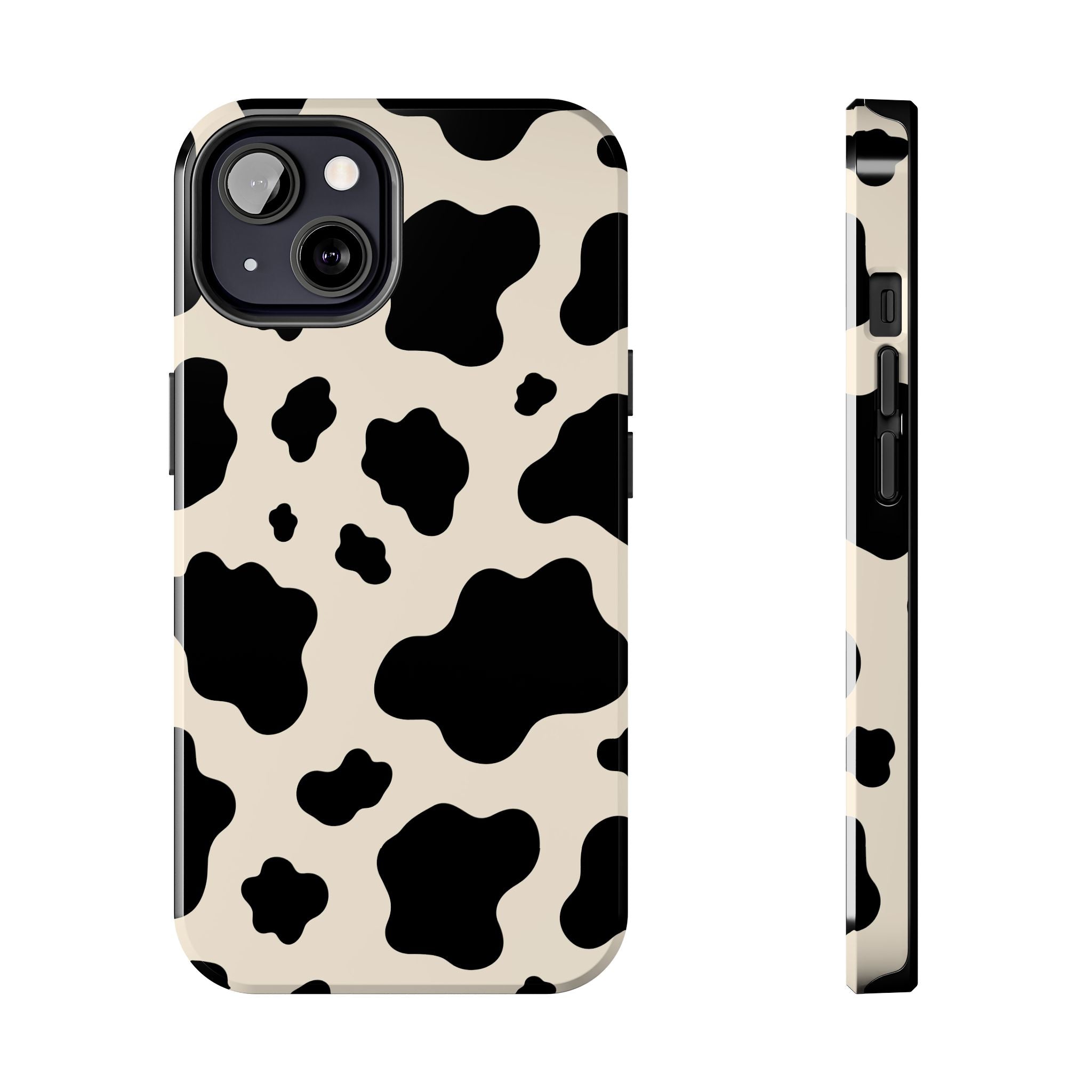 Cream Cow | Black & Cream Cow Print Phone Case