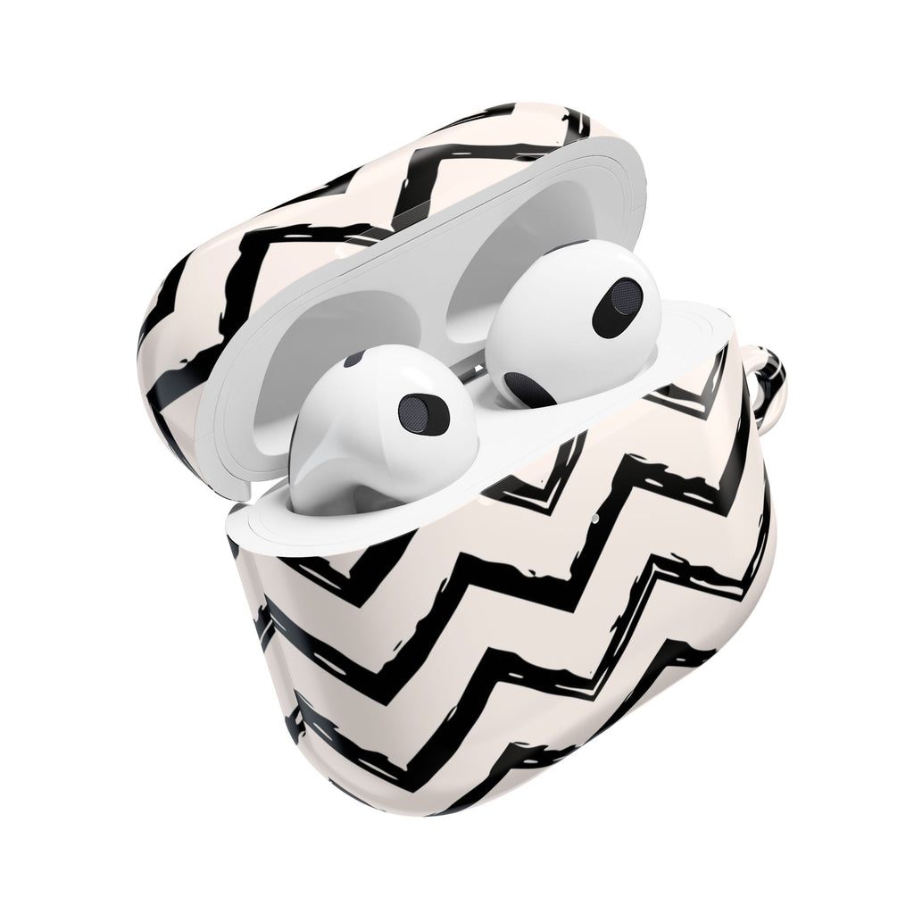 Zig Zag Edit | Black & Cream Chevron AirPods Case