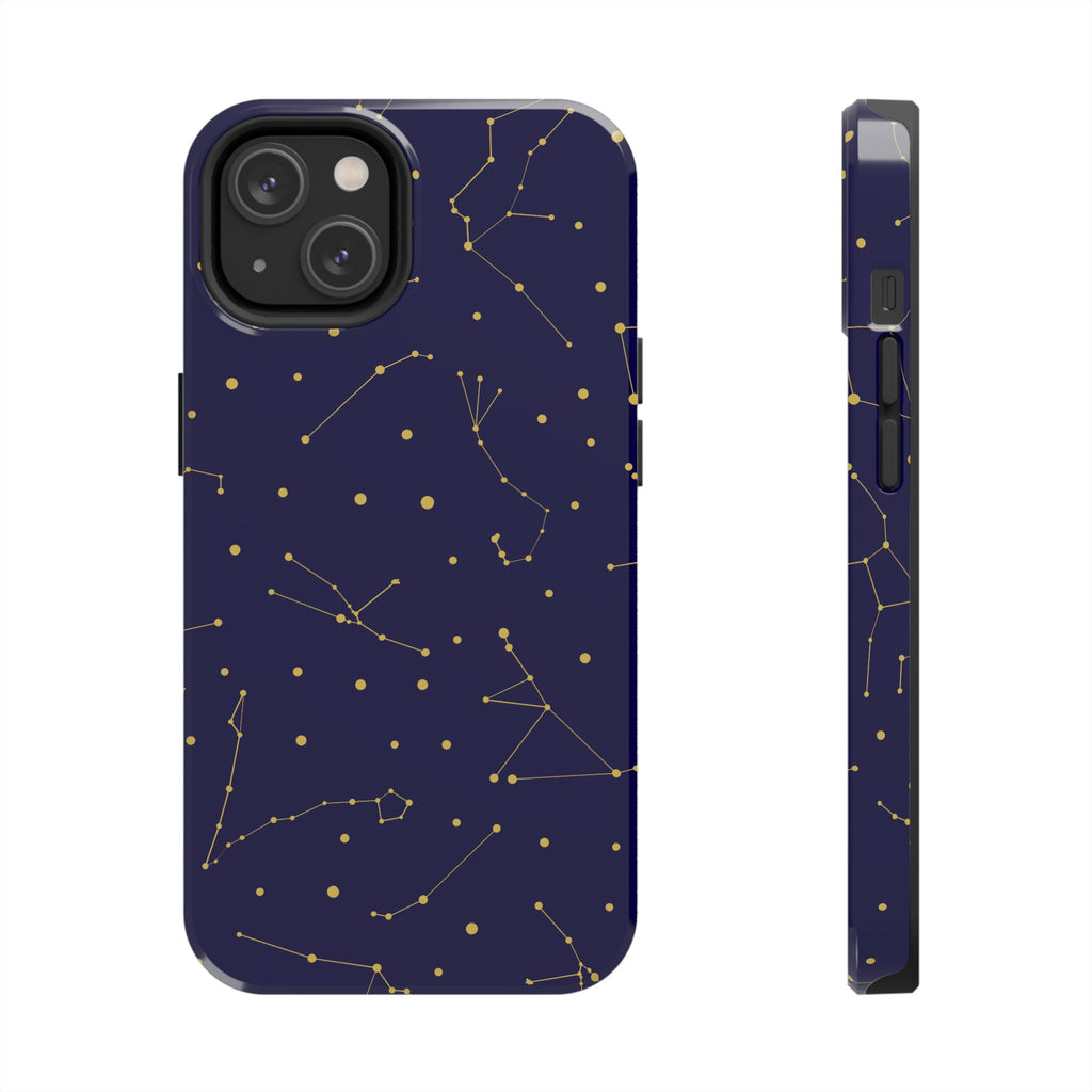 Maroon & Blush Striped Tough Phone Case — Durable Protective iPhone Cover