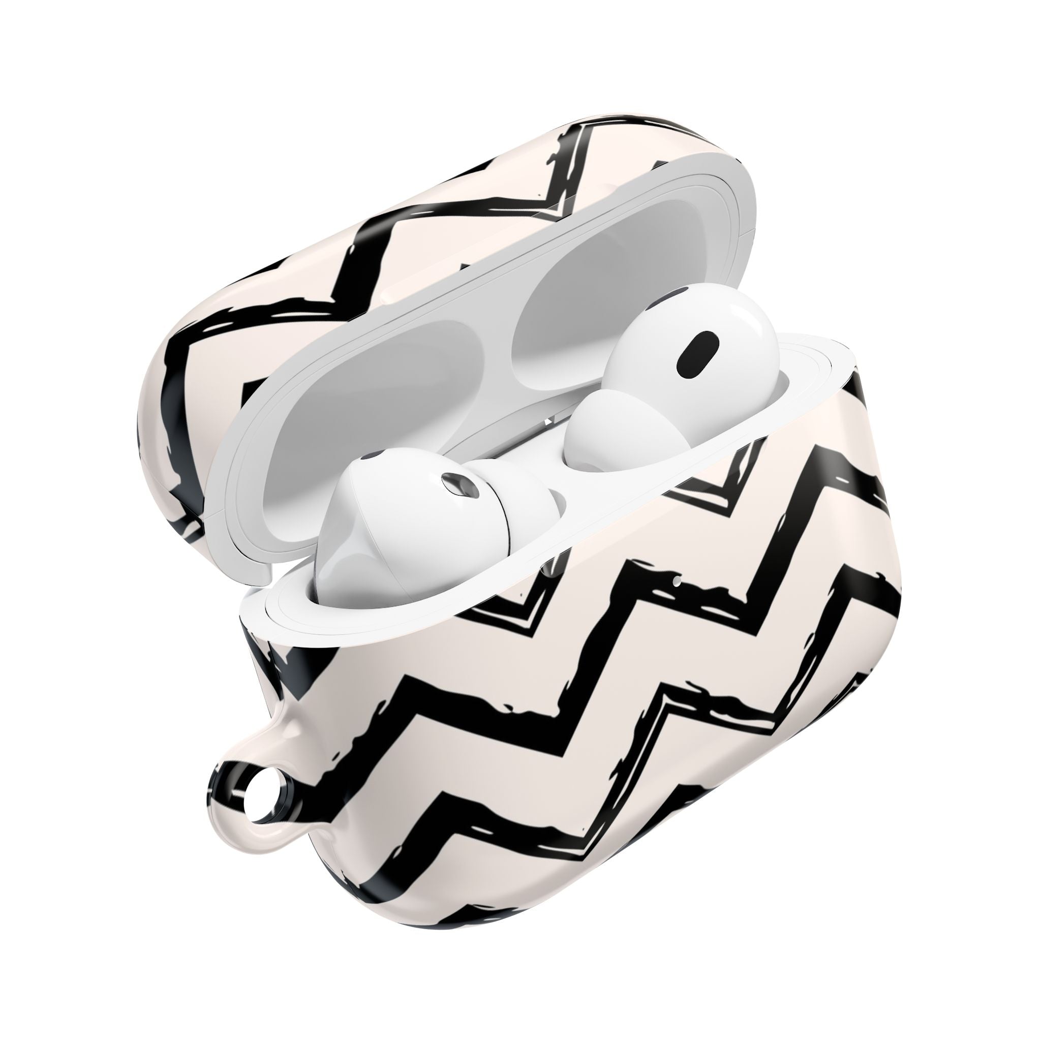 Zig Zag Edit | Black & Cream Chevron AirPods Case