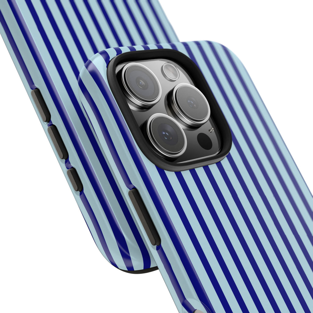 Maroon & Blush Striped Tough Phone Case — Durable Protective iPhone Cover