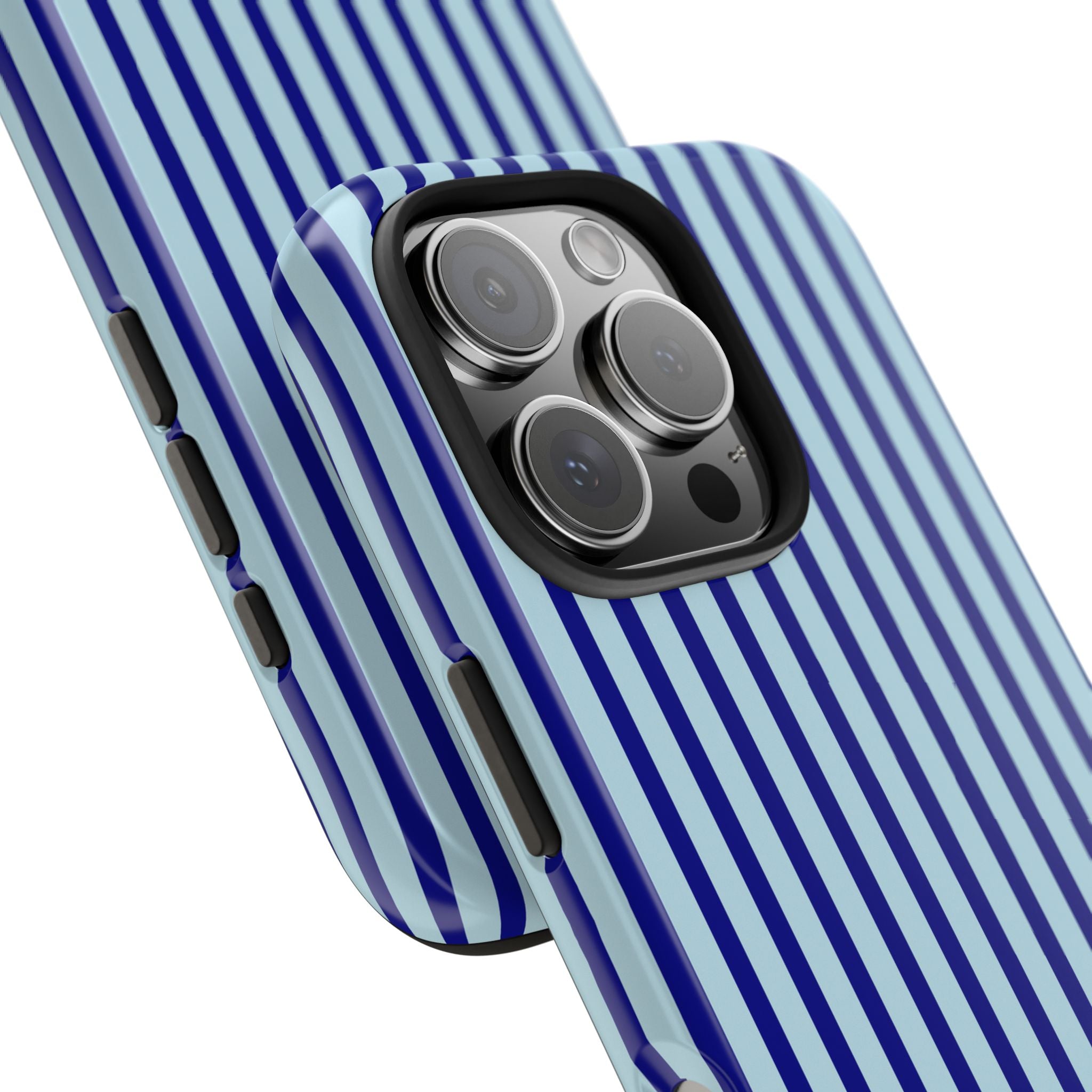Maroon & Blush Striped Tough Phone Case — Durable Protective iPhone Cover