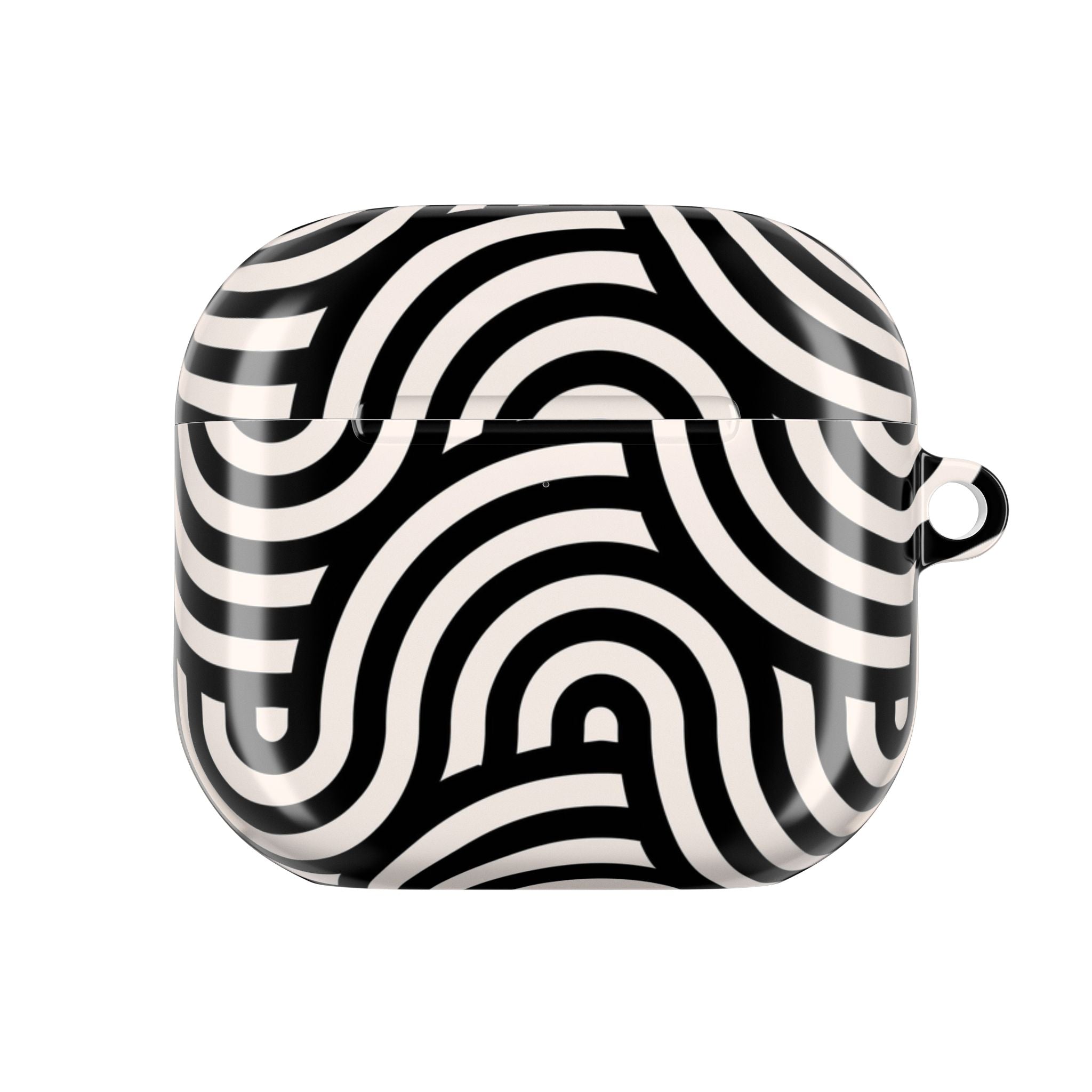 Noir Wave | Black & Cream Retro Curve AirPods Case