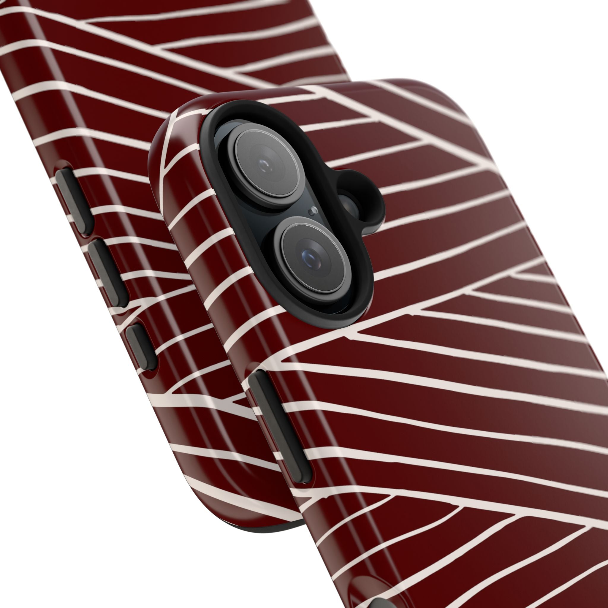 Crimson Form | Burgundy Abstract Stripe Phone Case