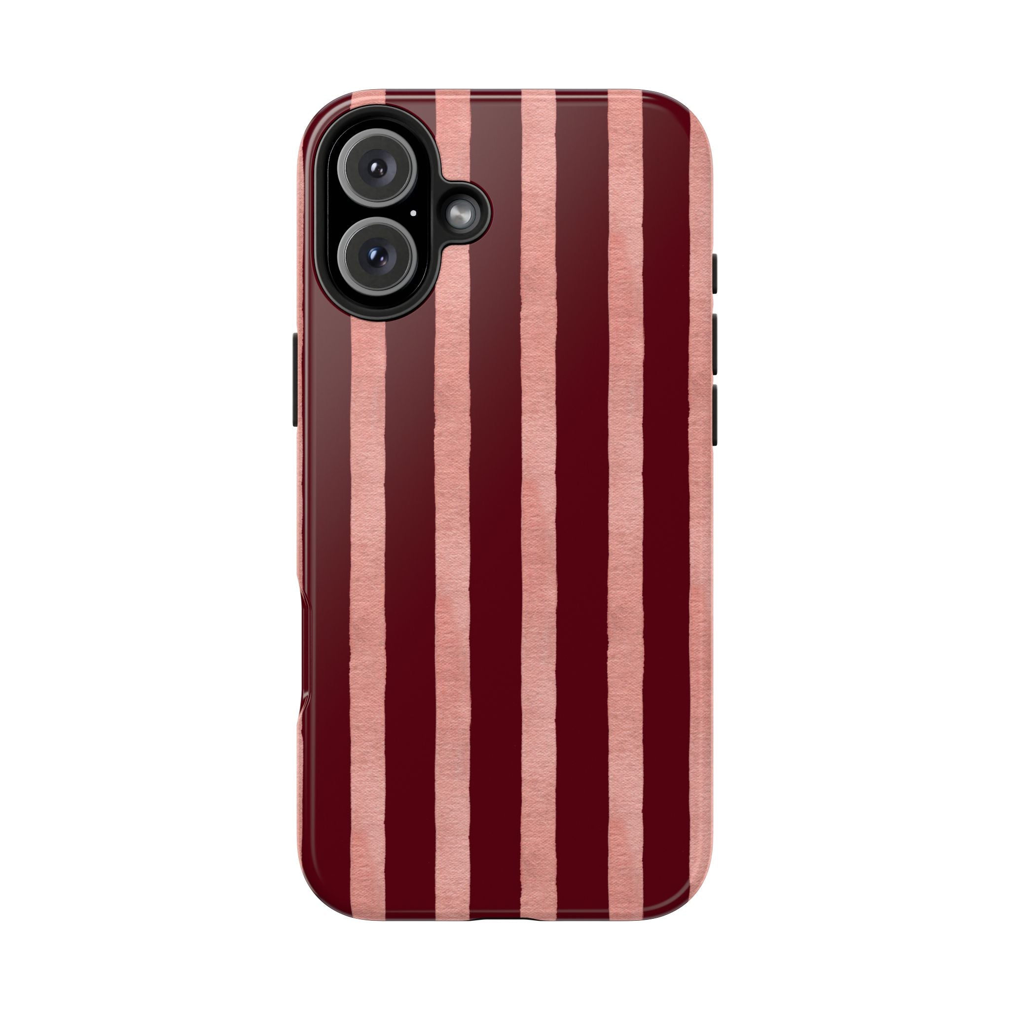 Blush Column | Burgundy & Soft Pink Stripe Phone Case