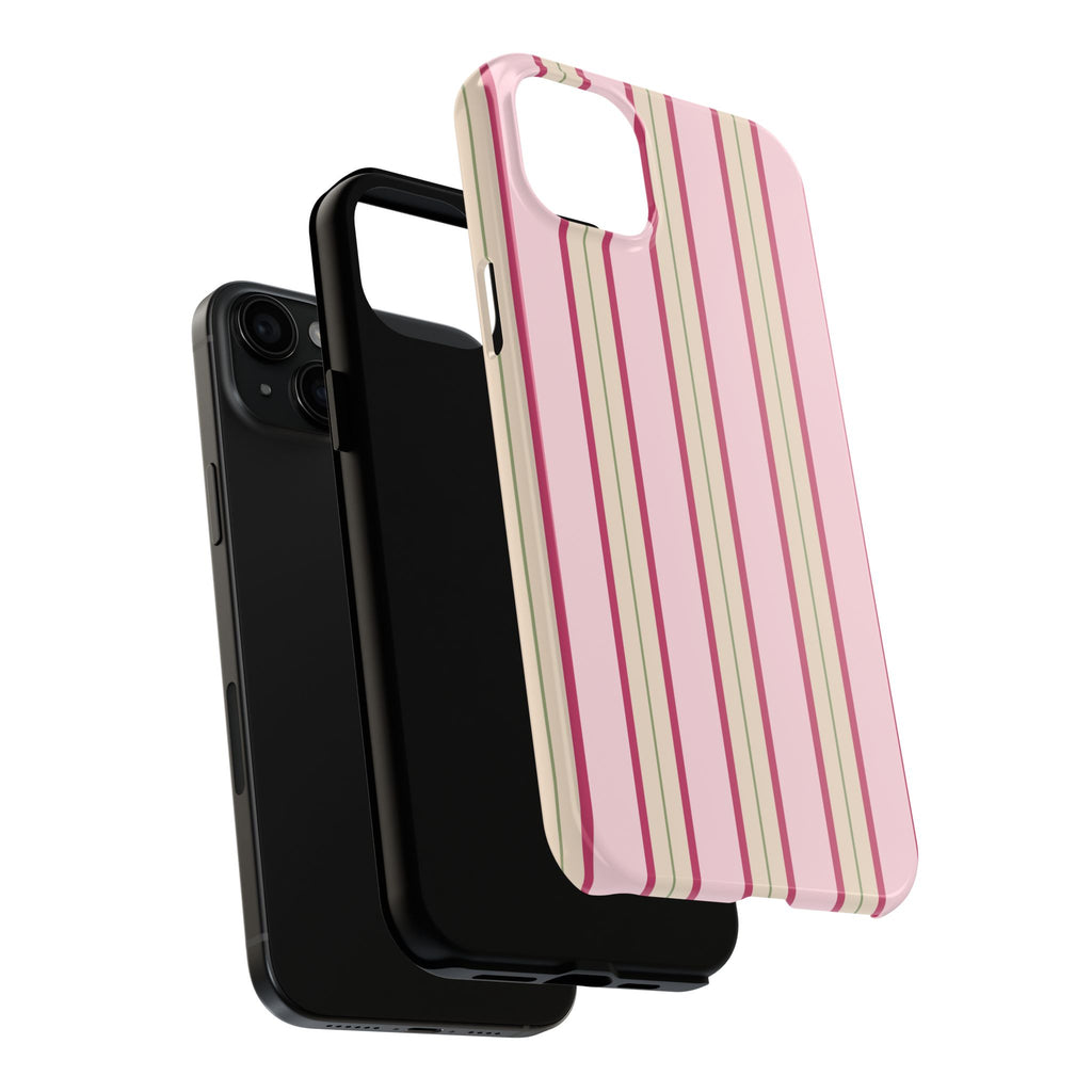 Blush Column | Pink & Burgundy Stripe Tough Phone Case