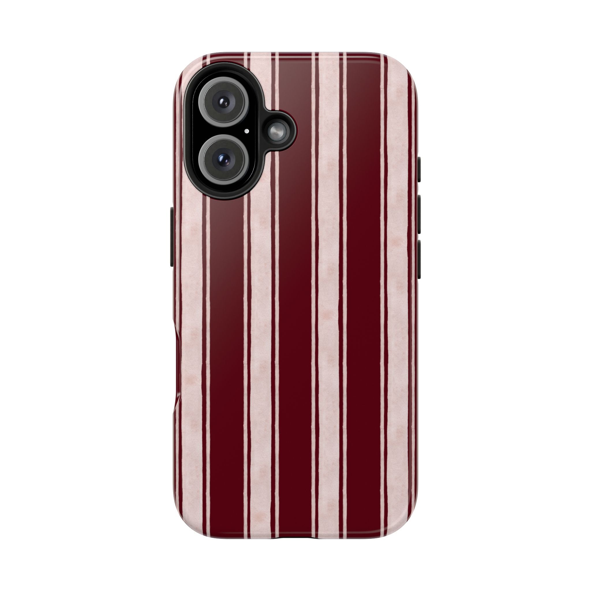 Tailored Line | Burgundy Fine Stripe Phone Case