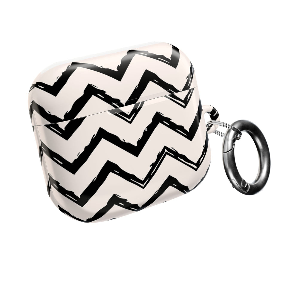 Zig Zag Edit | Black & Cream Chevron AirPods Case