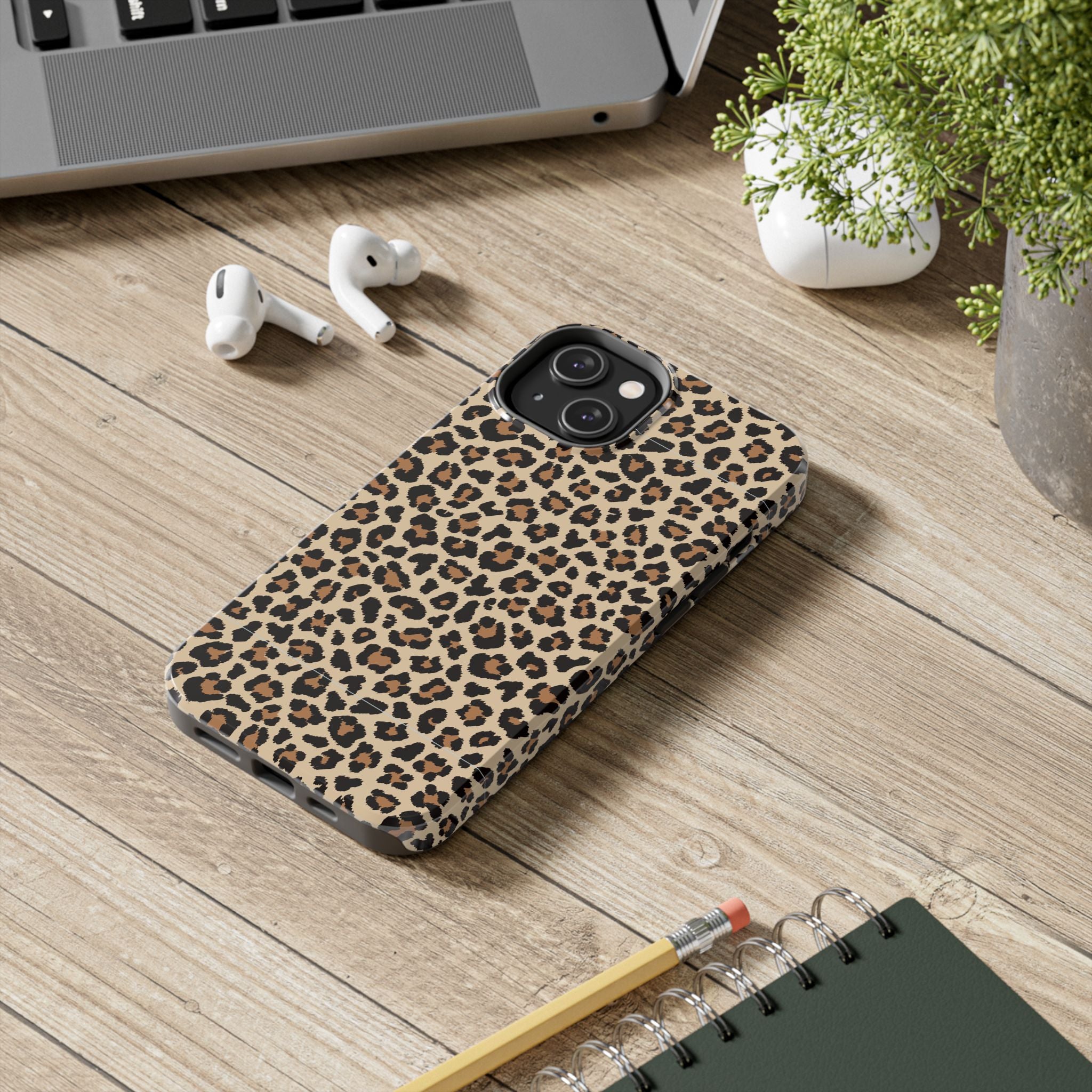 Leopard Hour | Neutral Leopard Print Tough Phone Case