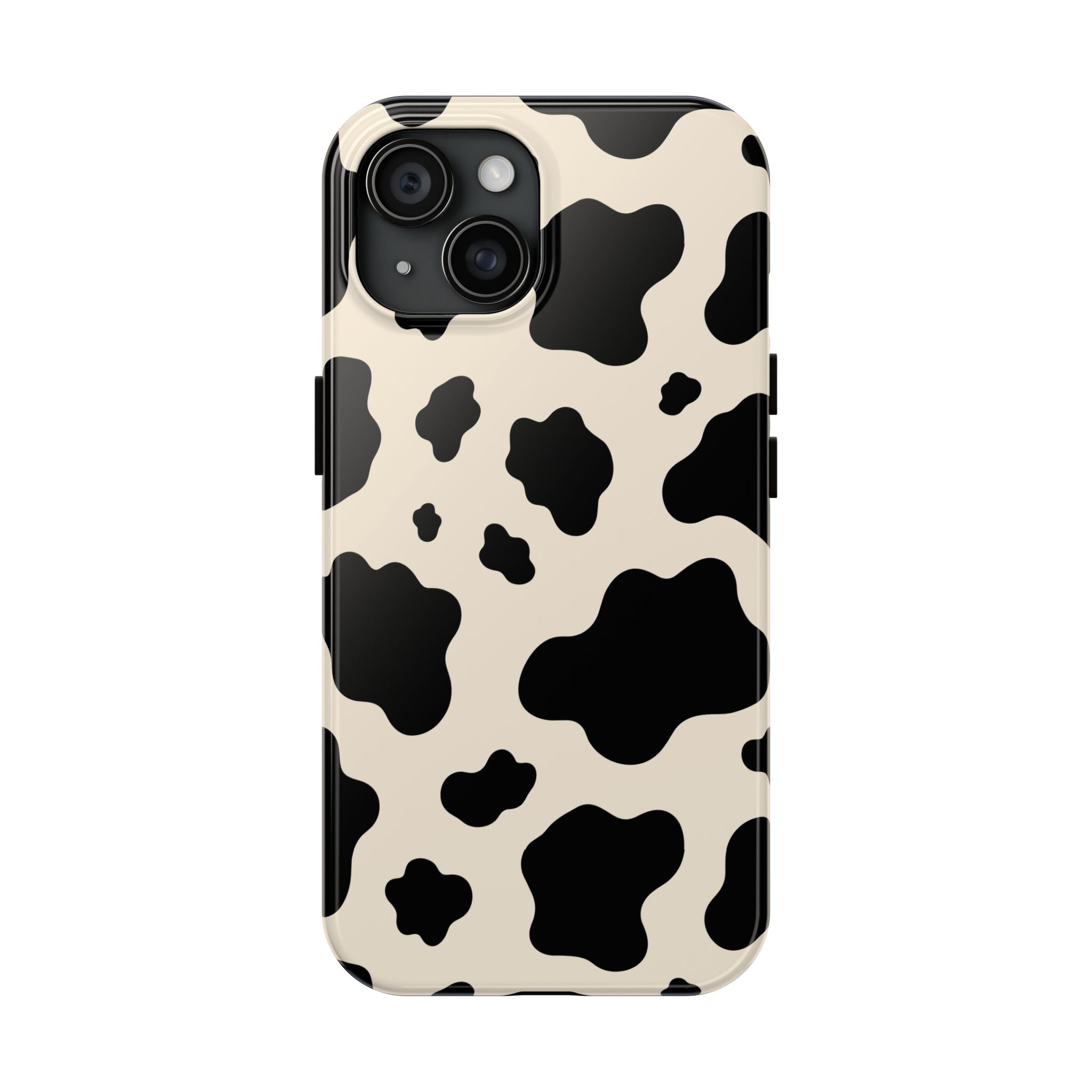 Cream Cow | Black & Cream Cow Print Phone Case