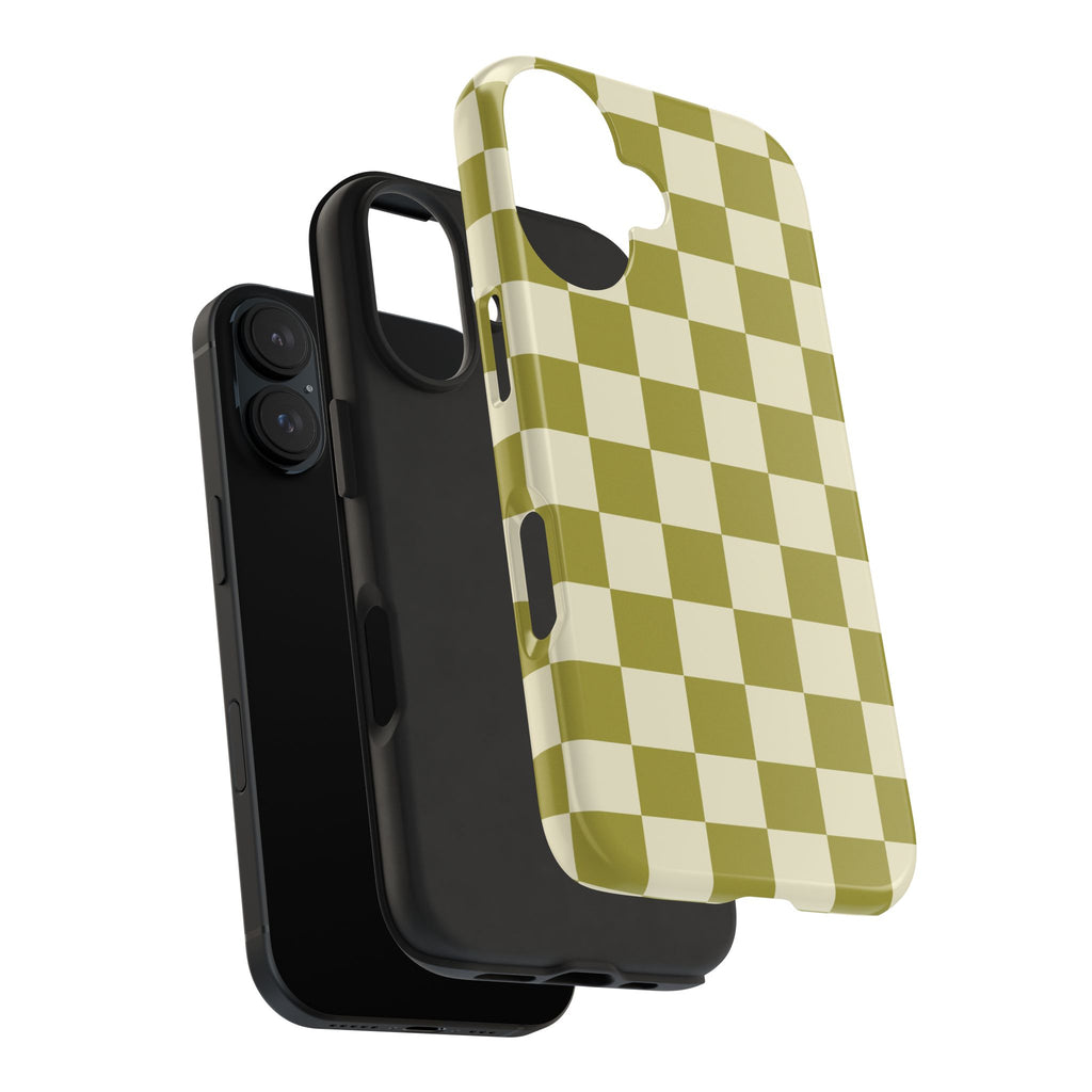 Maroon & Blush Striped Tough Phone Case — Durable Protective iPhone Cover
