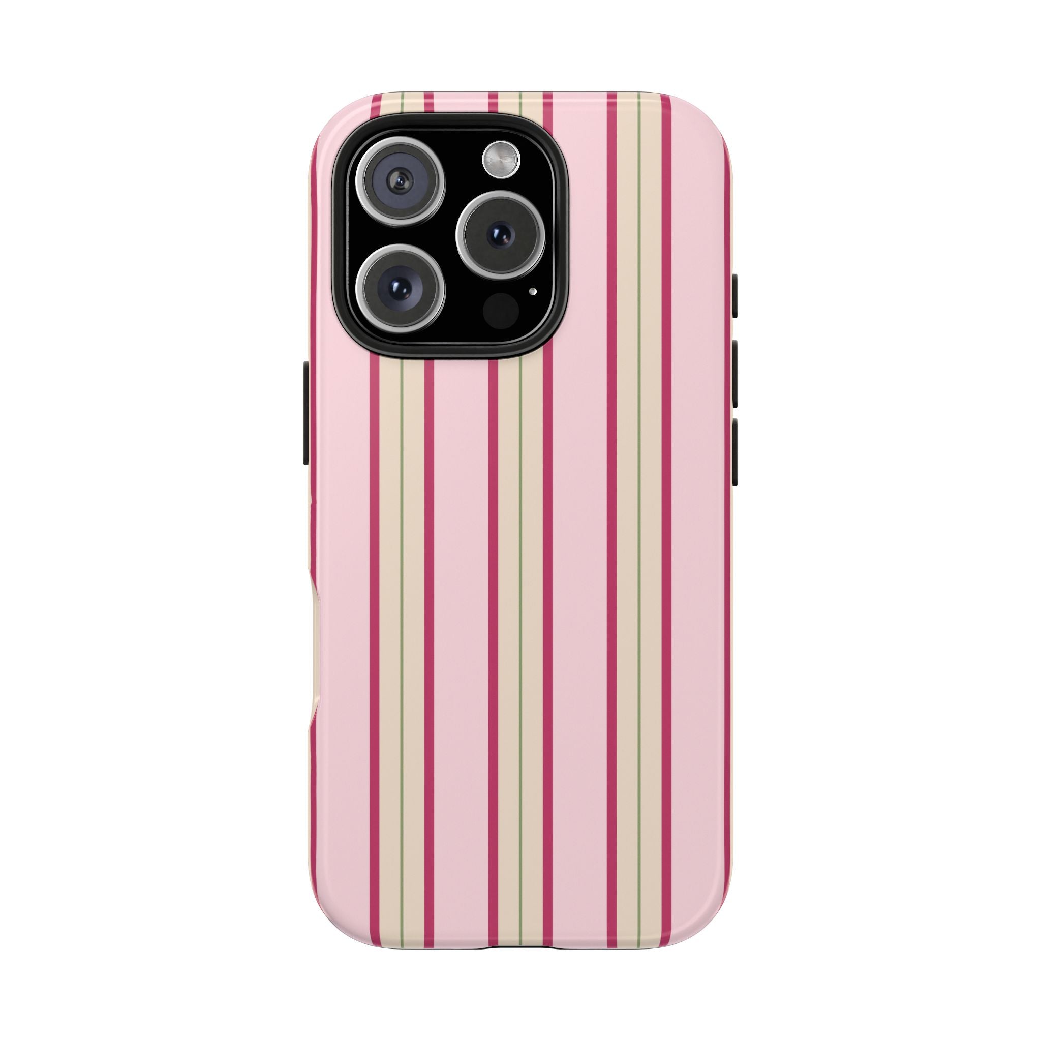 Blush Column | Pink & Burgundy Stripe Tough Phone Case