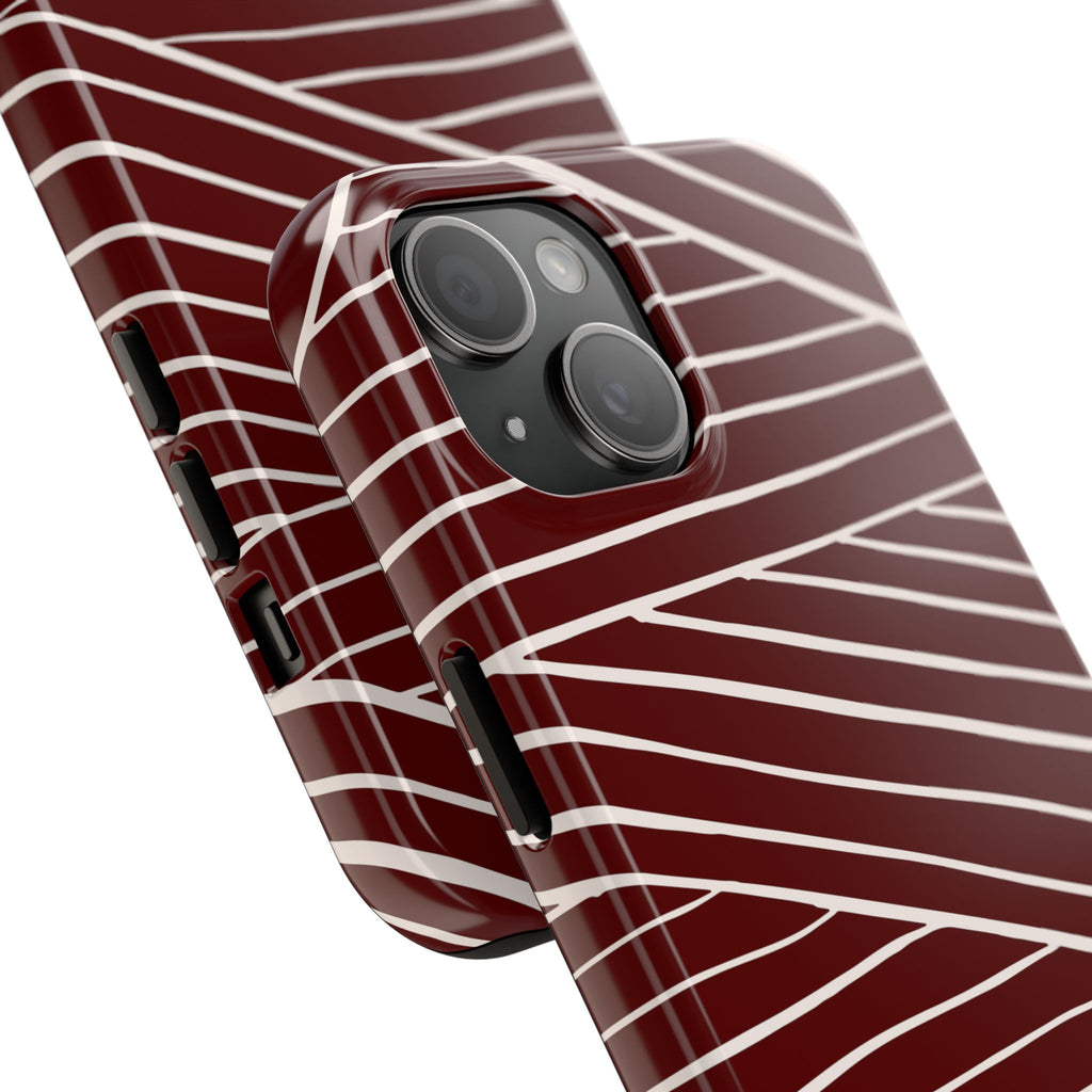 Crimson Form | Burgundy Abstract Stripe Phone Case