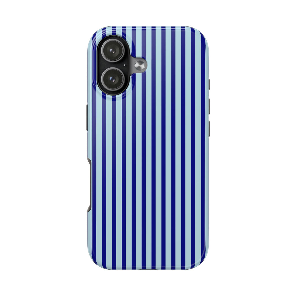 Maroon & Blush Striped Tough Phone Case — Durable Protective iPhone Cover
