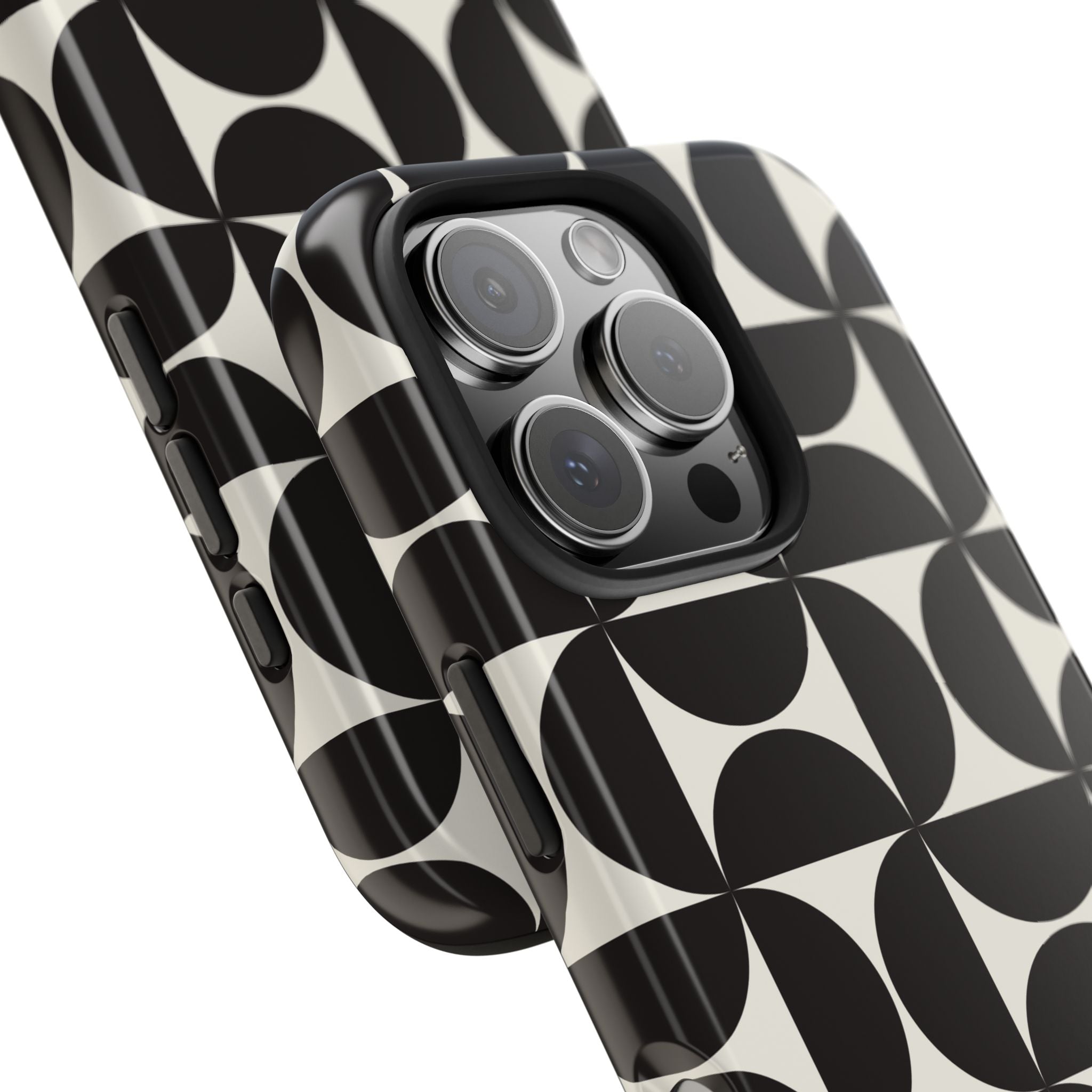 Noir Mod | Black Geometric Retro Phone Case