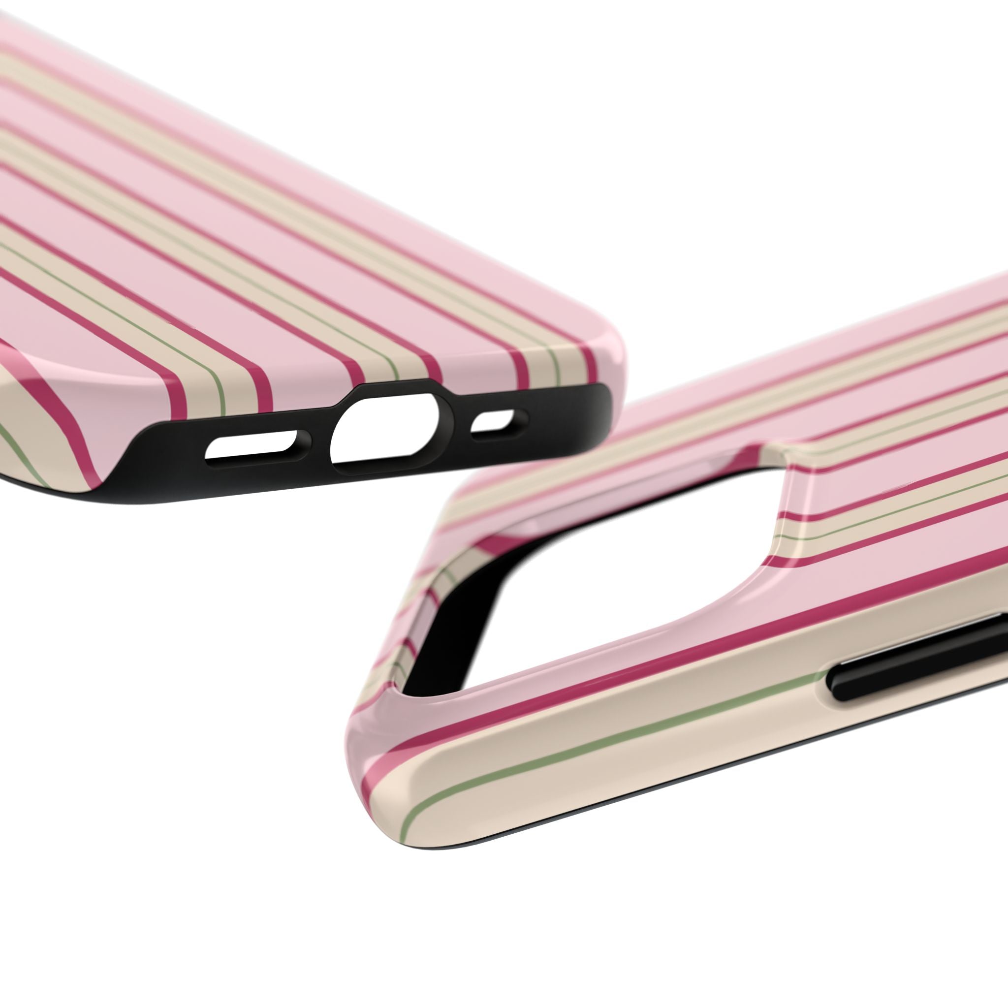 Blush Column | Pink & Burgundy Stripe Tough Phone Case