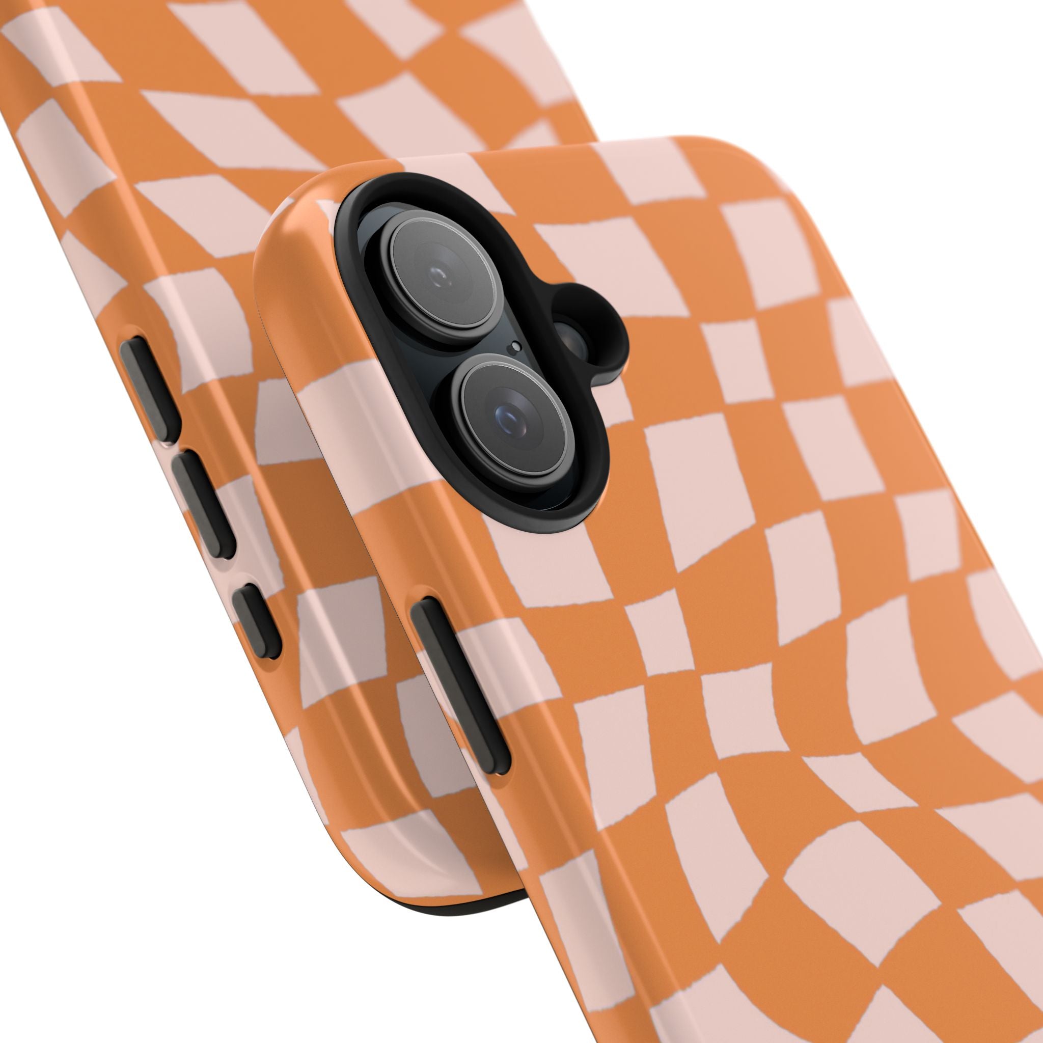 Warped Summer | Orange Wavy Checker Phone Case