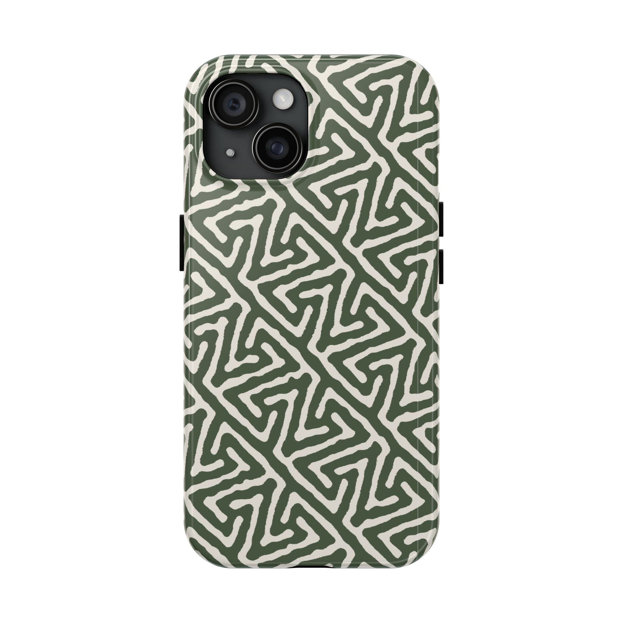 Olive Maze | Sage Geometric Line Phone Case