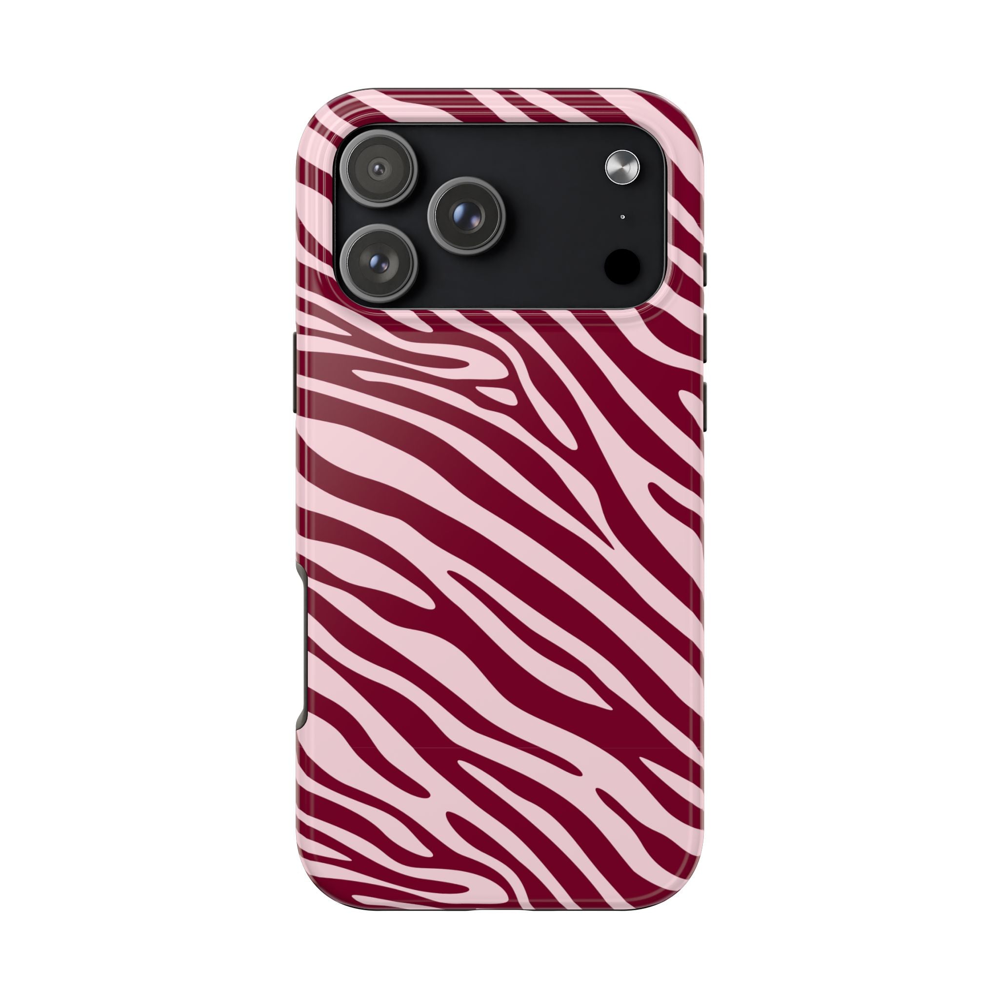 Velvet Zebra | Burgundy Zebra Print Tough Phone Case