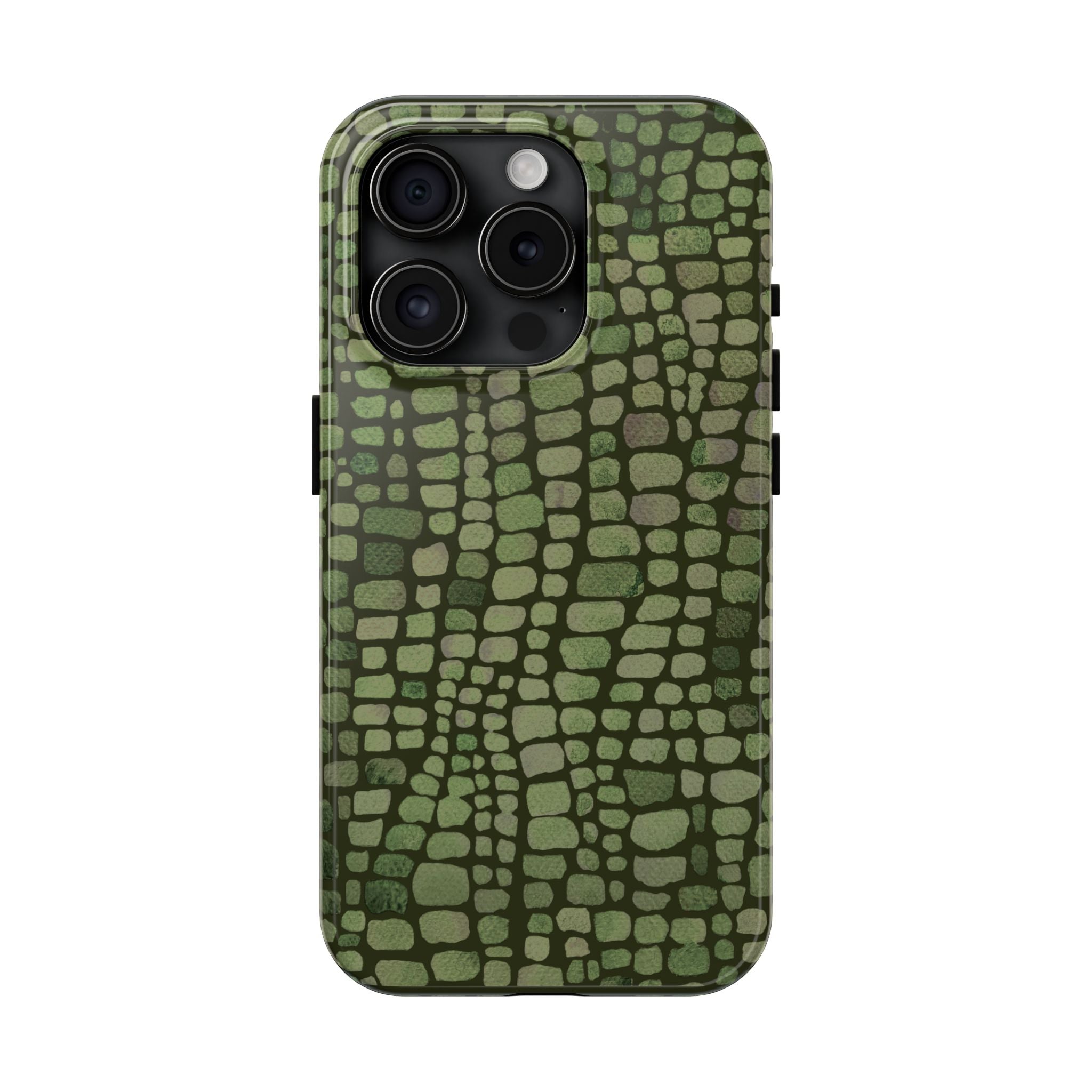 Olive Emboss | Olive & Sage Snakeskin Print Phone Case