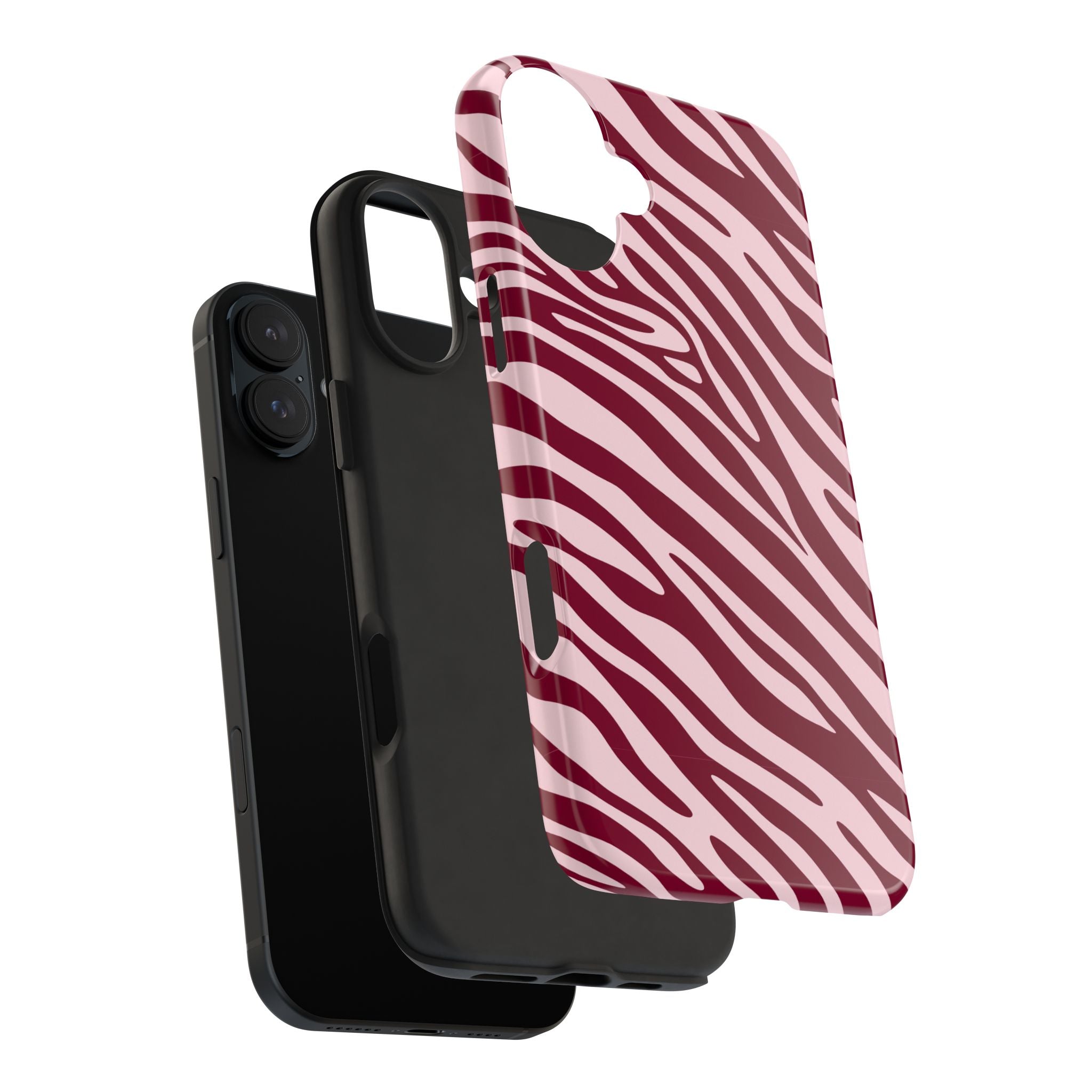 Velvet Zebra | Burgundy Zebra Print Tough Phone Case