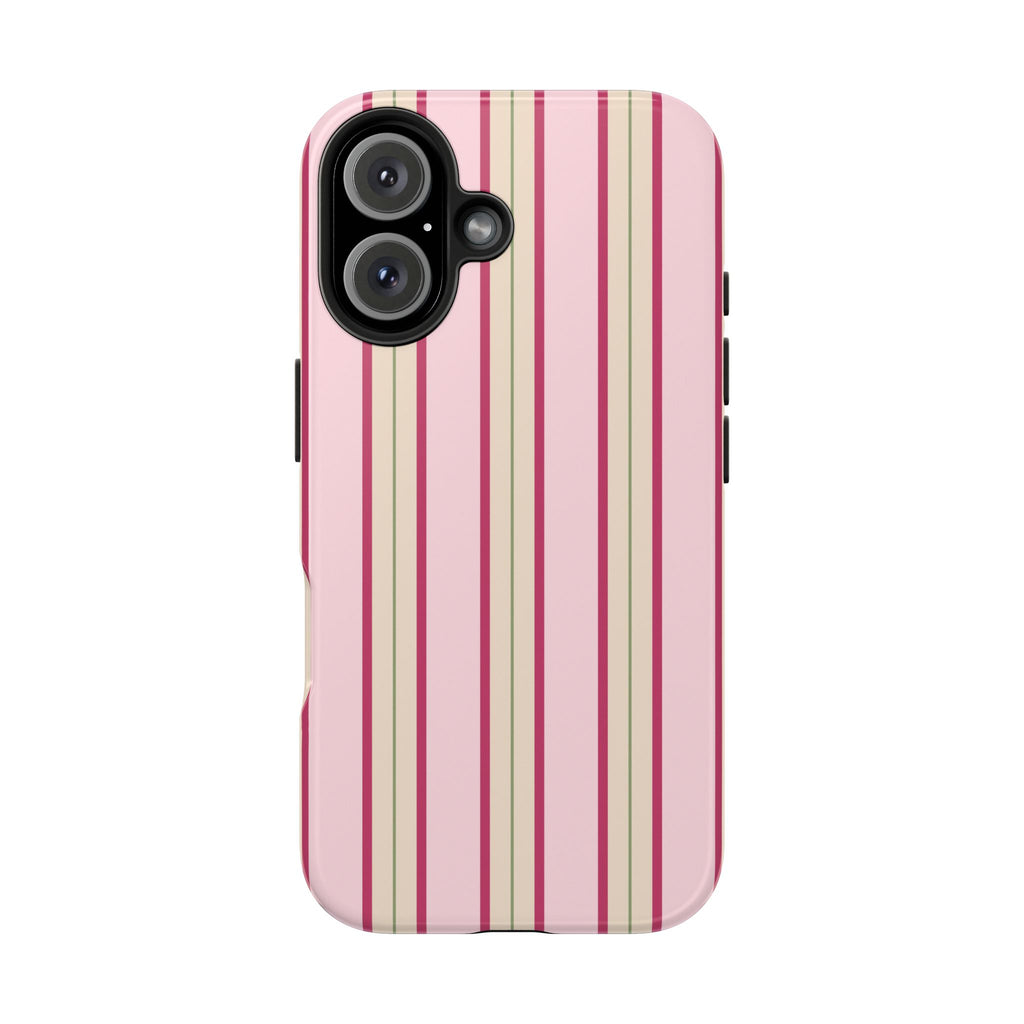 Blush Column | Pink & Burgundy Stripe Tough Phone Case