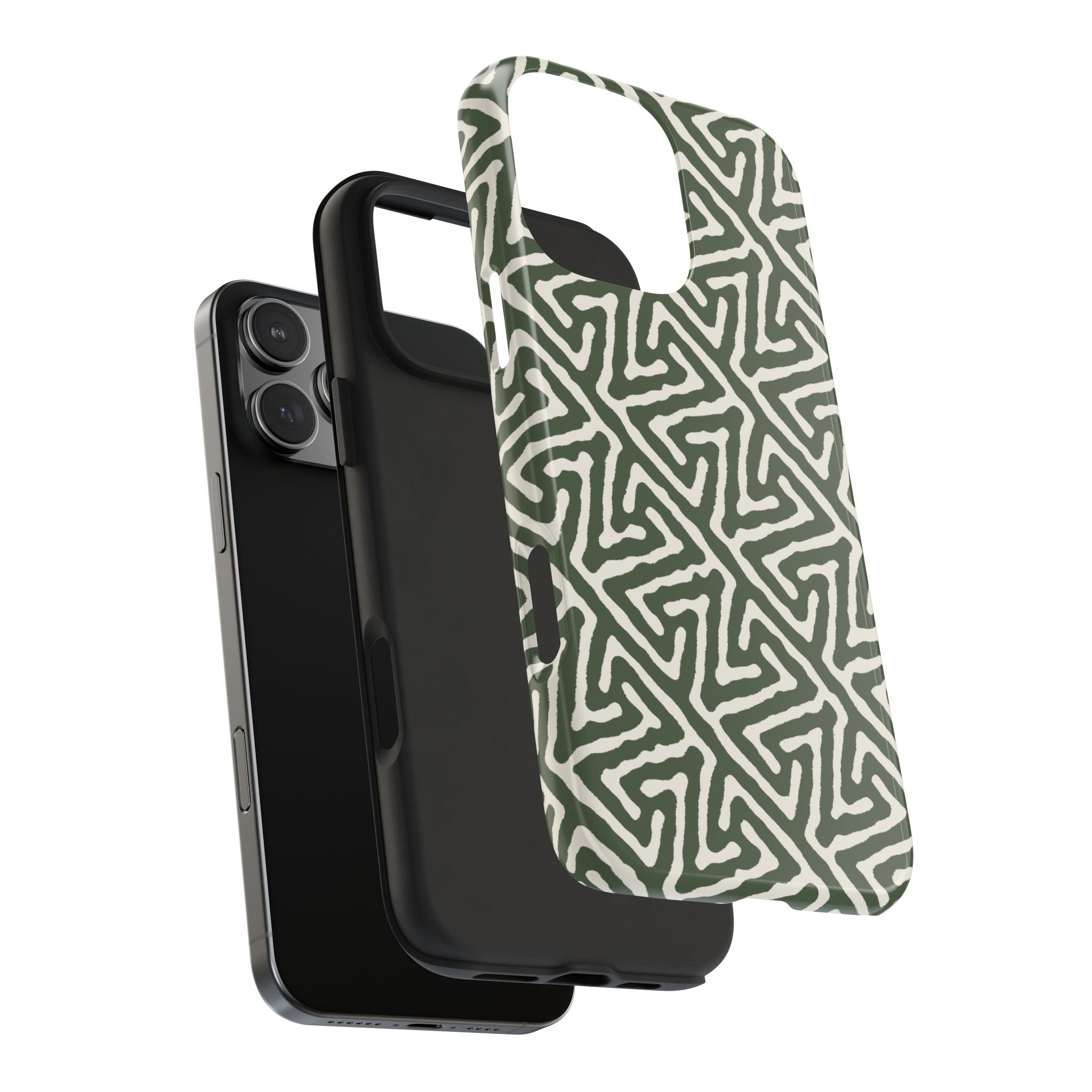 Olive Maze | Sage Geometric Line Phone Case