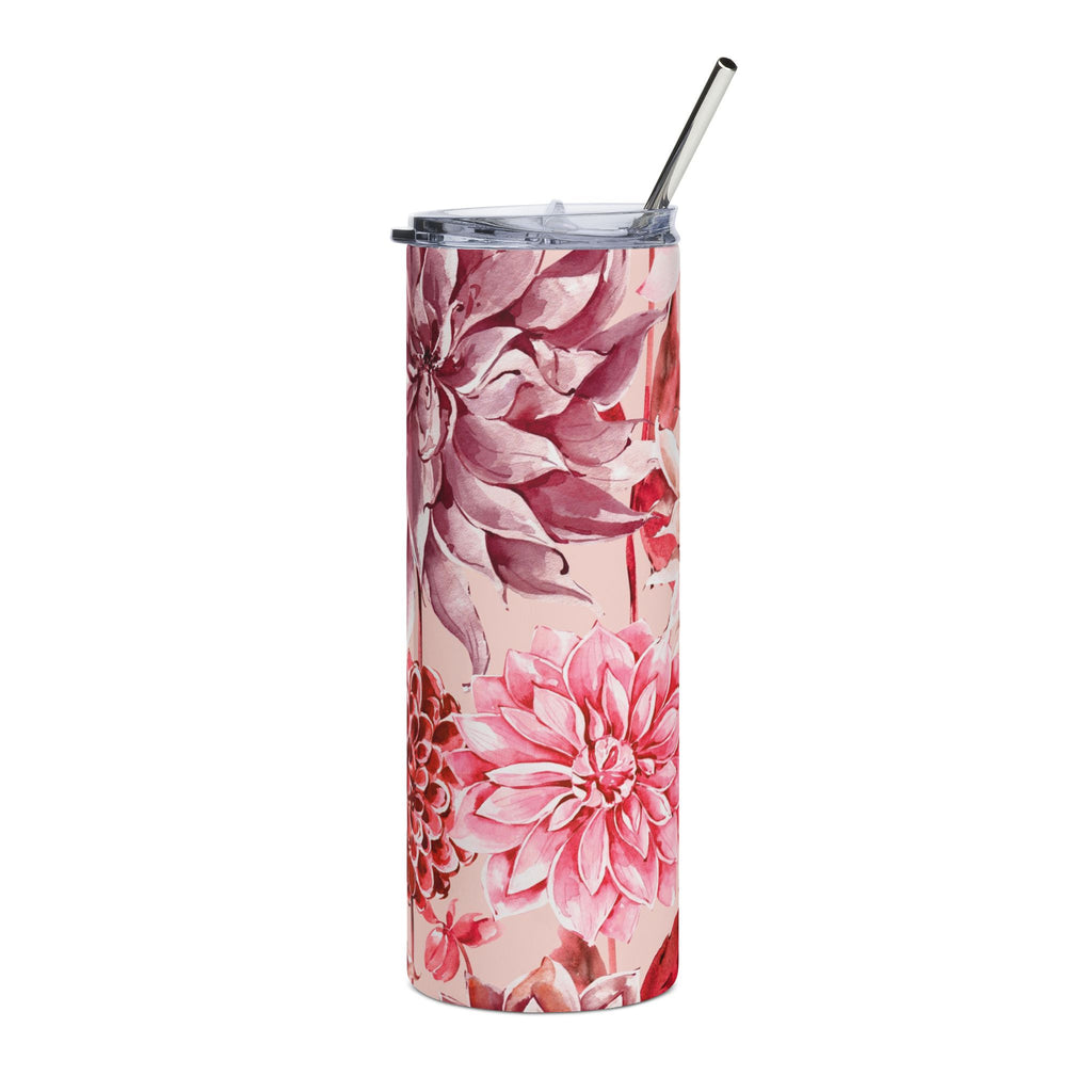 Petal Devotion | Blush Dahlia Floral Tumbler