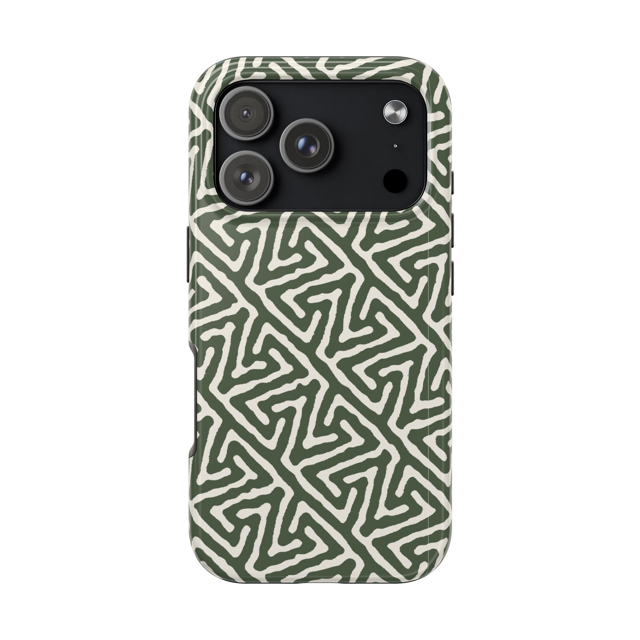 Olive Maze | Sage Geometric Line Phone Case