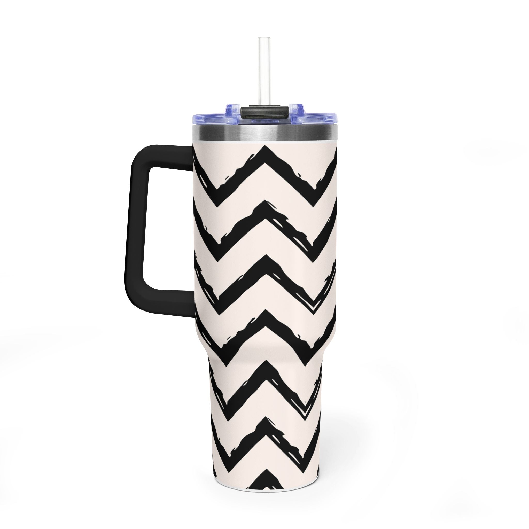 Zig Zag Edit | Black & Cream Chevron Tumbler